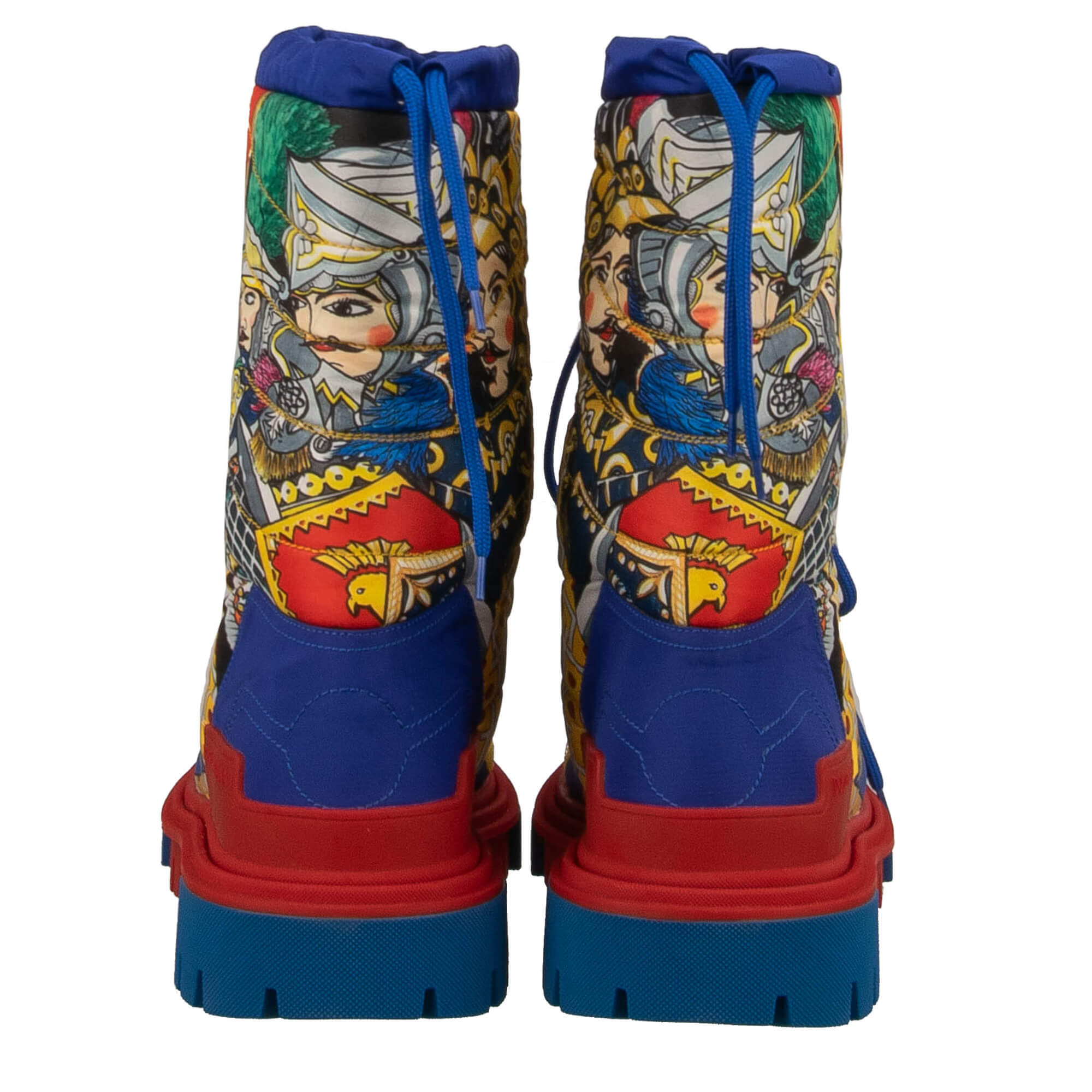 Schnee Stiefel mit Carretto Siciliano Print in Rot und Blau von DOLCE & GABBANA