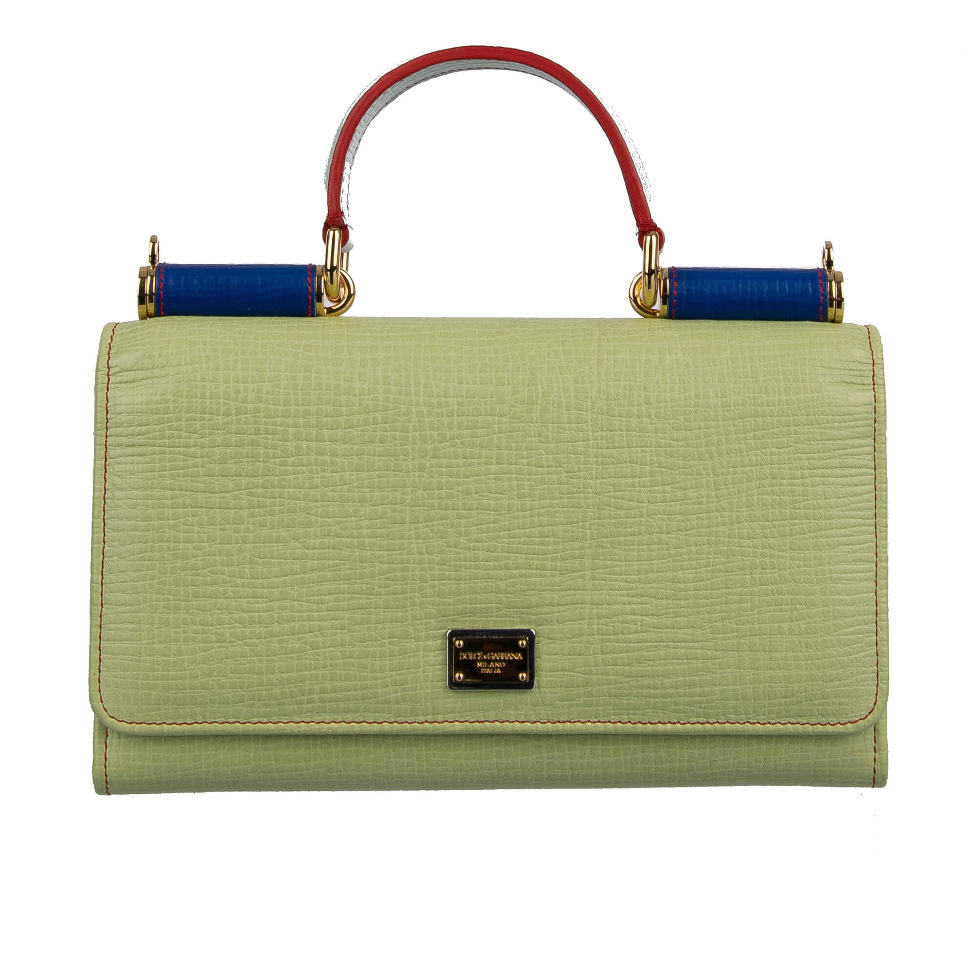Palmellato leather crossbody clutch bag / wallet SICILY WALLET with many internal pockets and logo plate by DOLCE & GABBANA