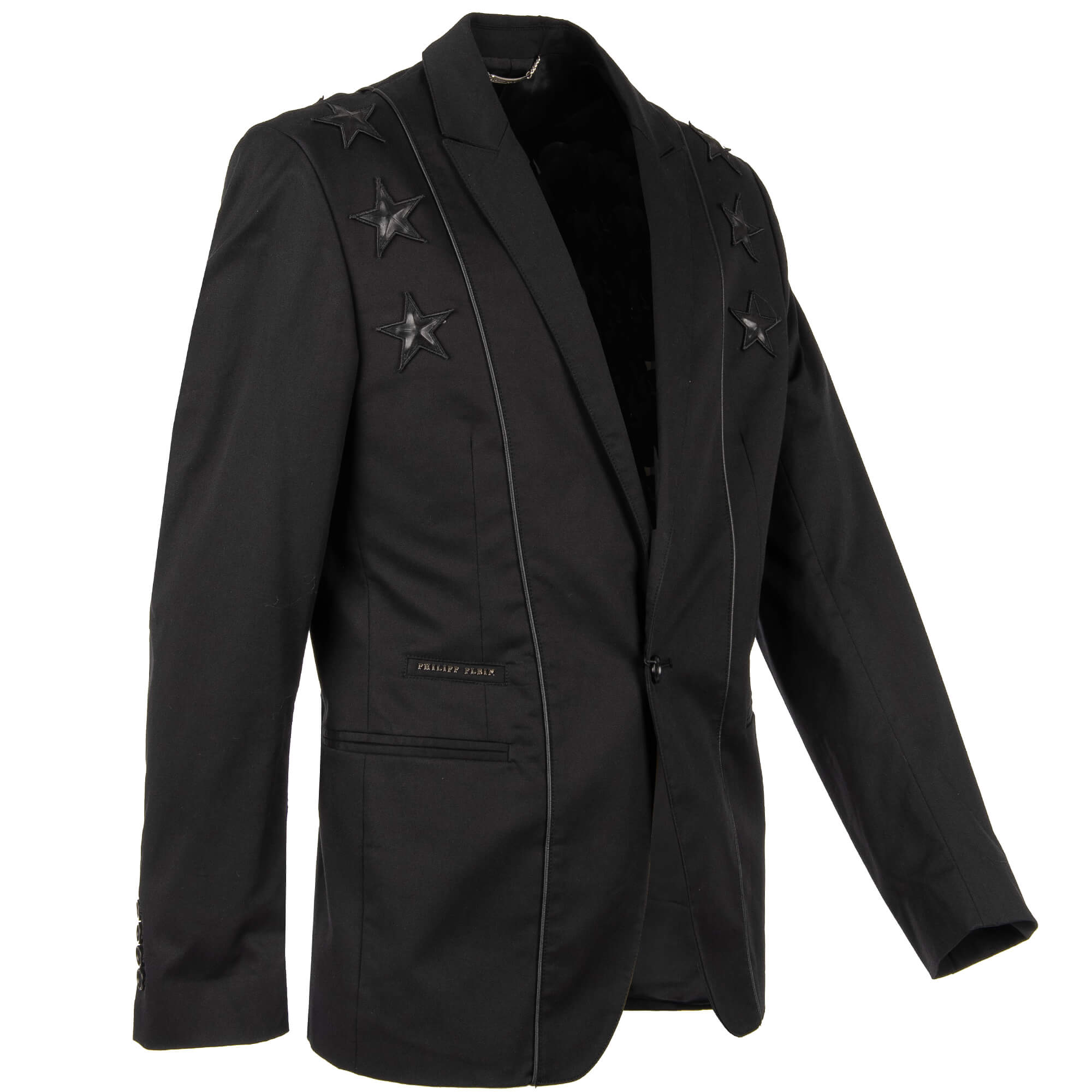 Cotton Blazer BOSSY with contrast stripes, stars and logo by PHILIPP PLEIN