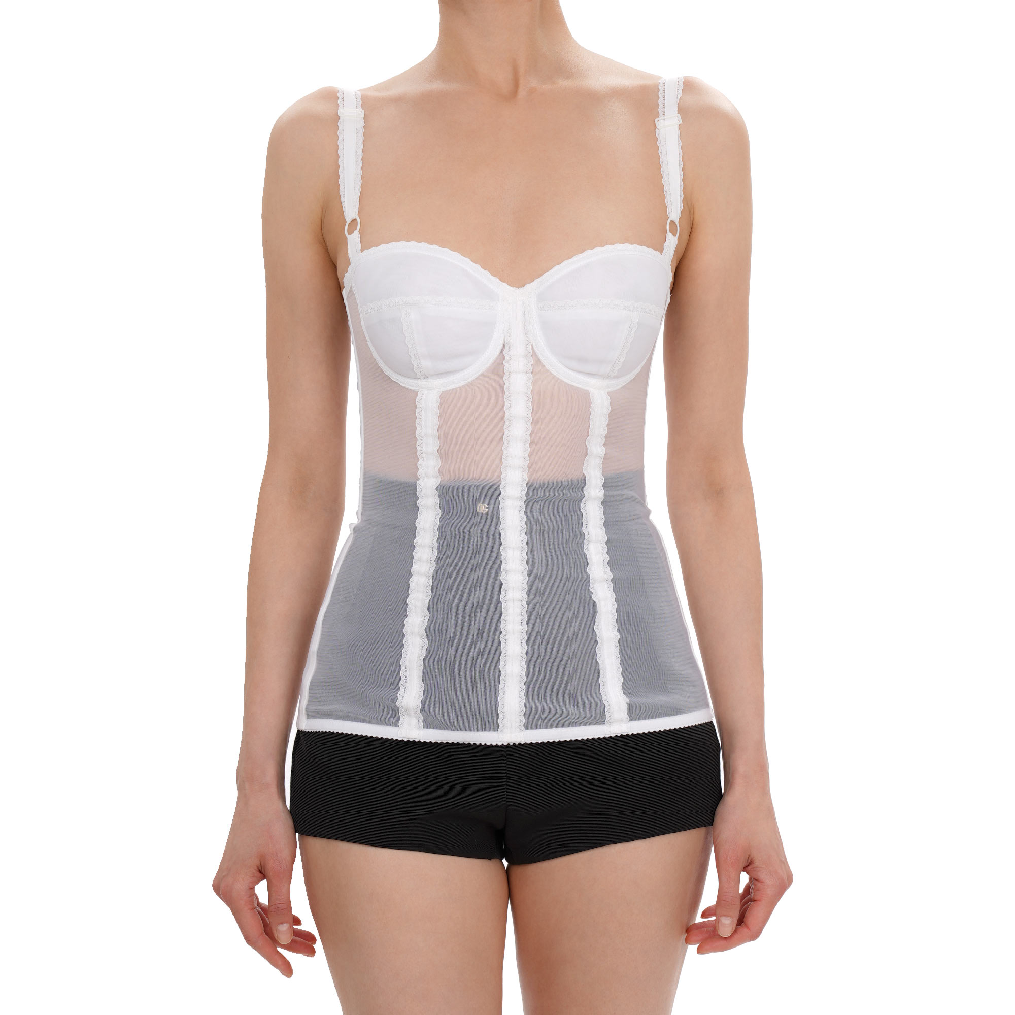  Spitze Bustier Korsett Top Weiß IT 40 DE 34 XS S 