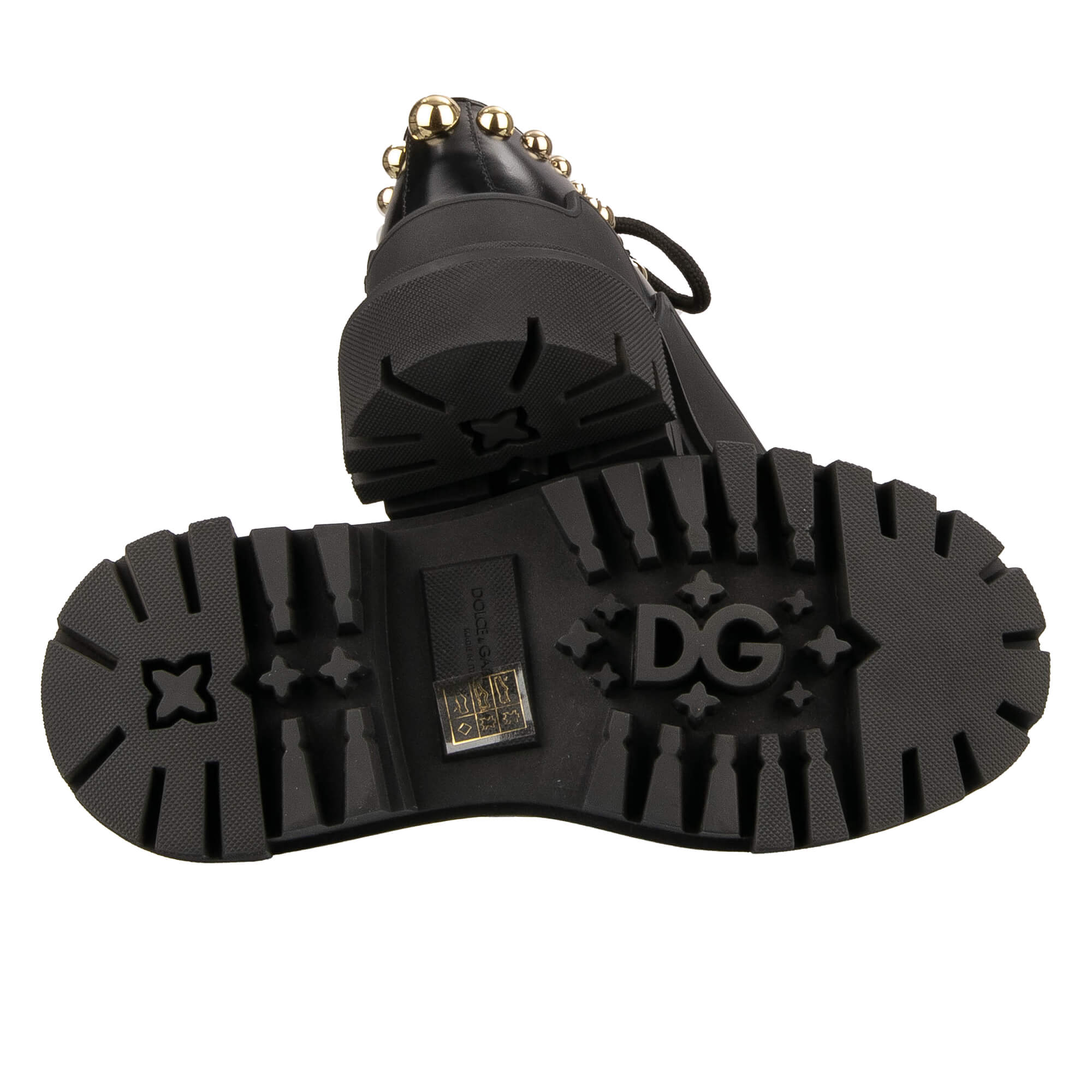 Classic leather shoes MILLENIALS with pointy toe shape and crystals embroidery in black by DOLCE & GABBANA