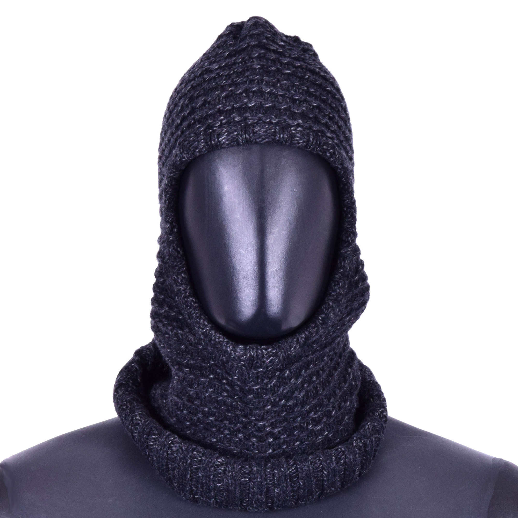 Kashmir und Schurwolle Balaclava Mütze Ritter Kolletion in schwarz und grau von DOLCE & GABBANA