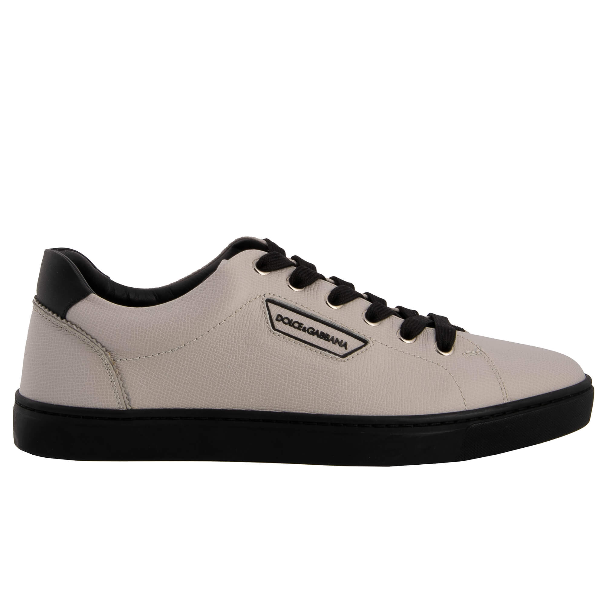 Lace Low Top Men's Sneaker LONDON with DG logo in gray and black by DOLCE & GABBANA