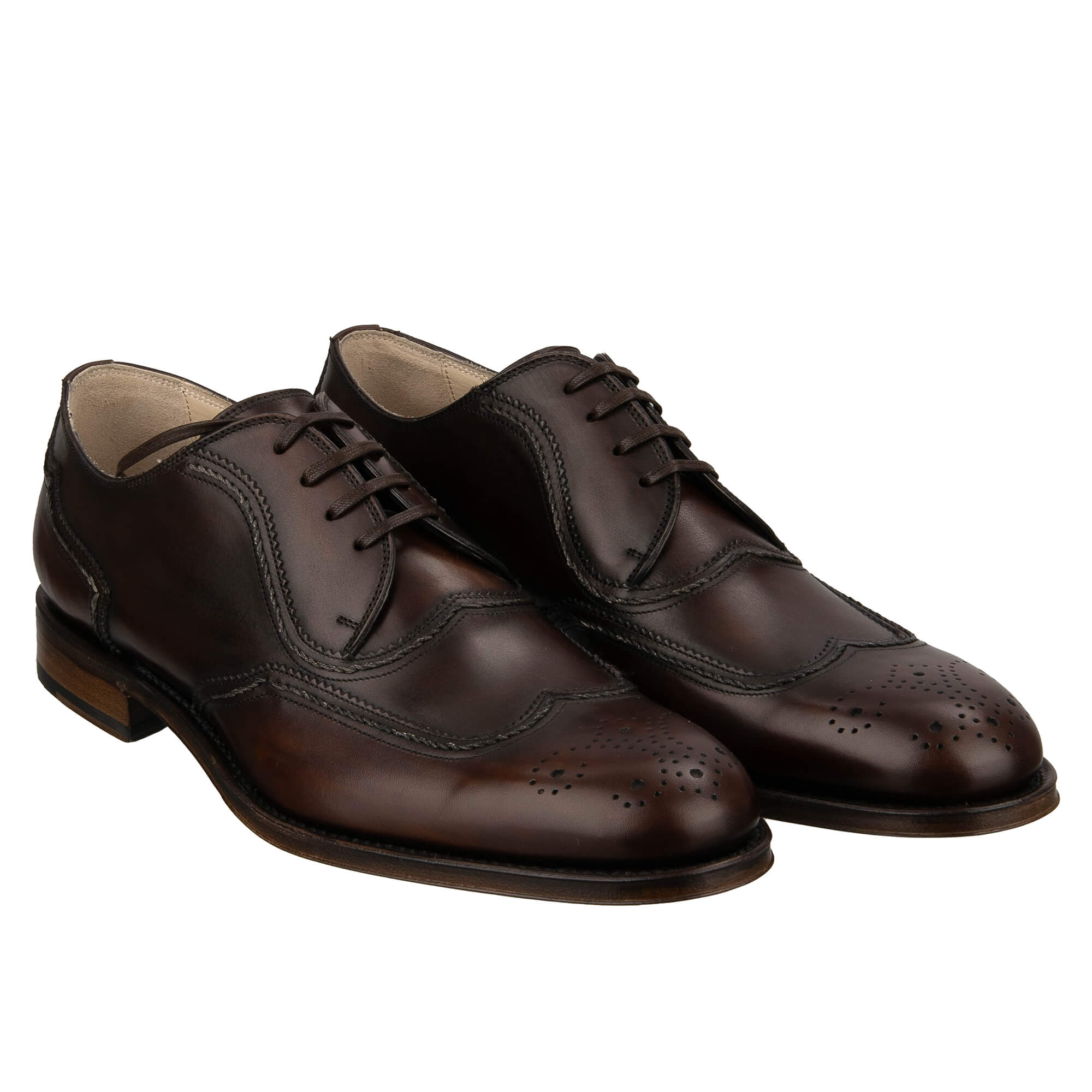 Handmade Derby Shoes ROMA with Good Year Sole Brown 41.5 US 8.5