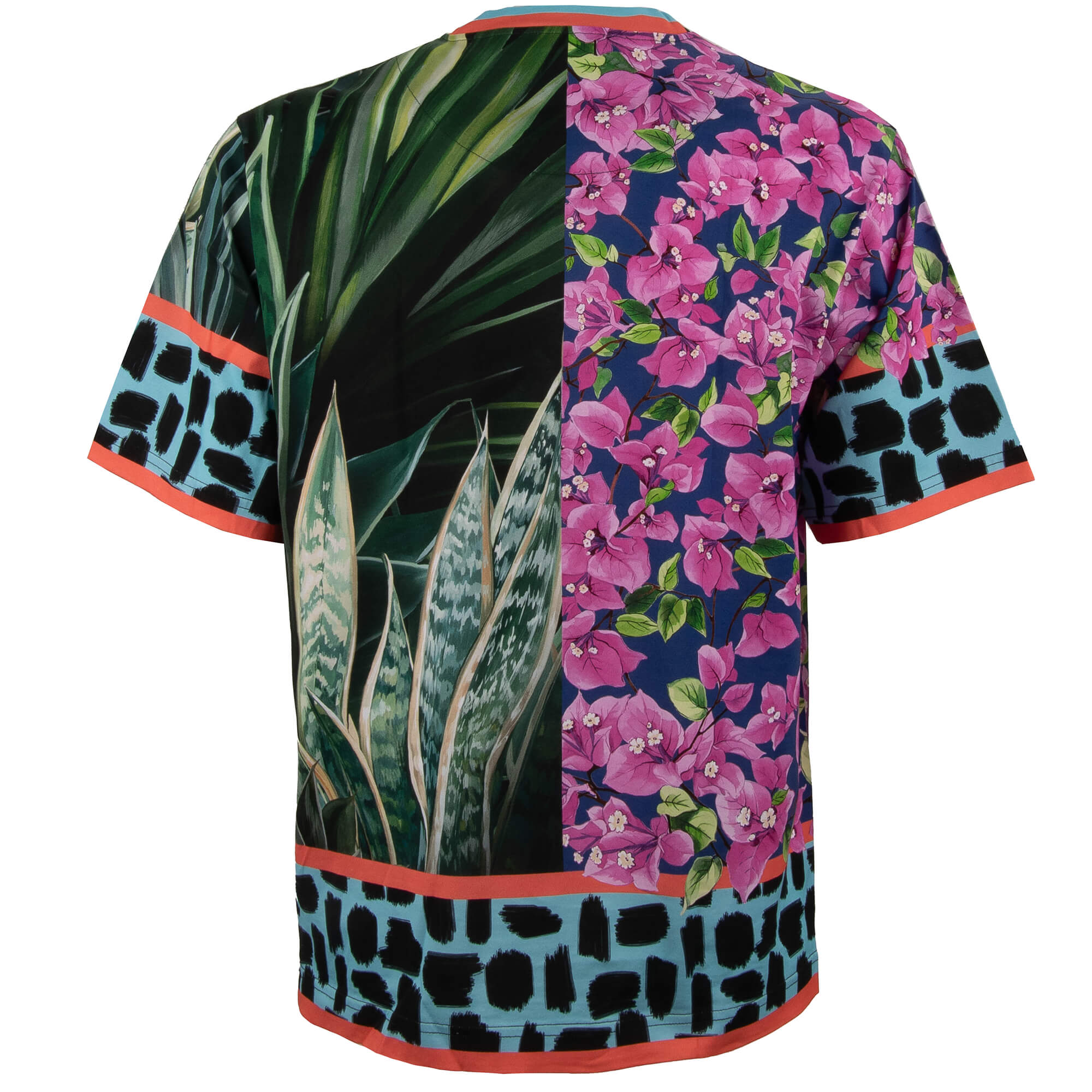 Oversize Cotton T-Shirt with Lion, Flowers and Logo print by DOLCE & GABBANA 
