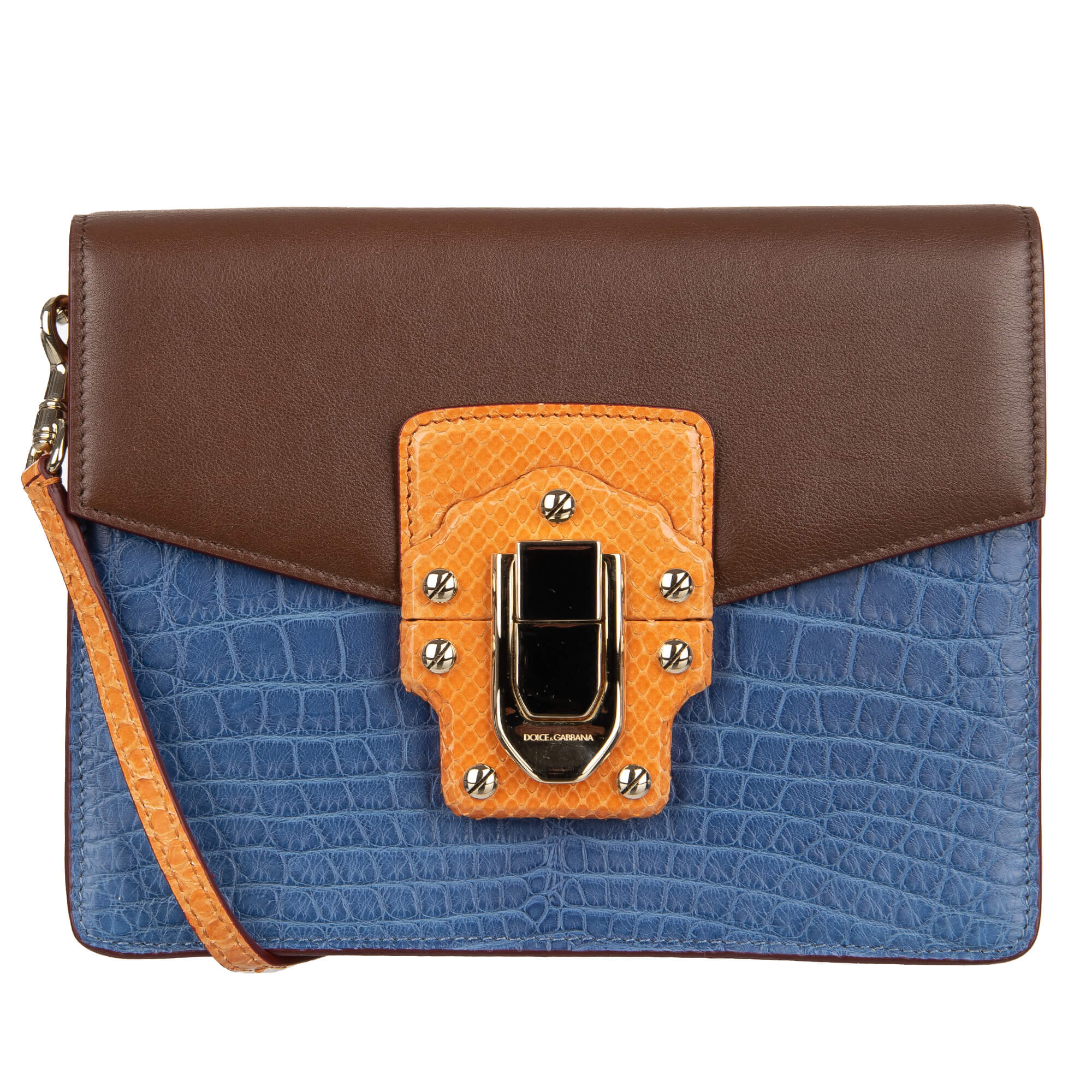 Schultertasche LUCIA aus Schlangen-, Kalbs- und Krokodilleder