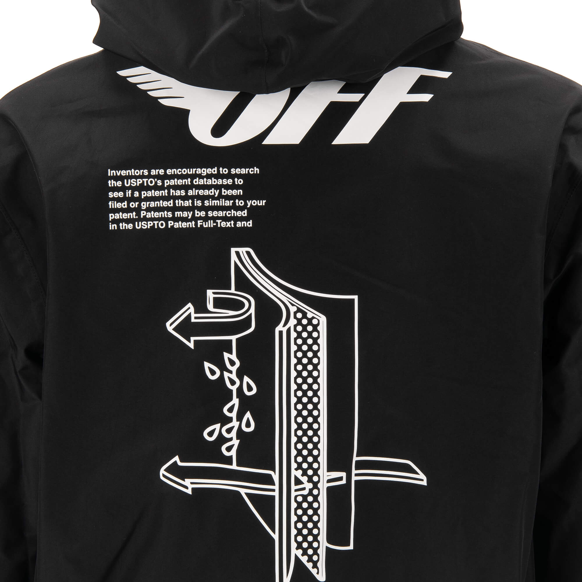 Work jacket with all-over monogram print, zip pocket and logo plate in front by OFF-WHITE Virgil Abloh