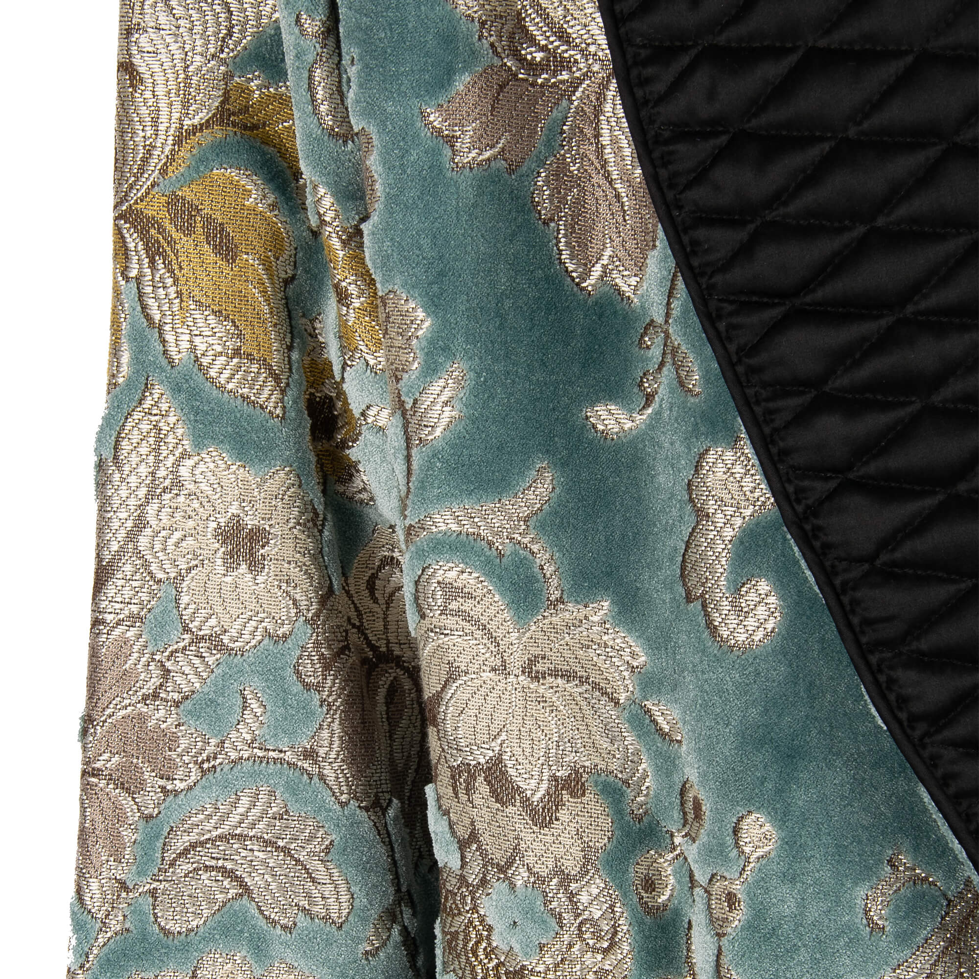Morgenmantel / Mantel aus Samt Jacquard mit floralem Barock Print und großem Schalkragen von DOLCE & GABBANA