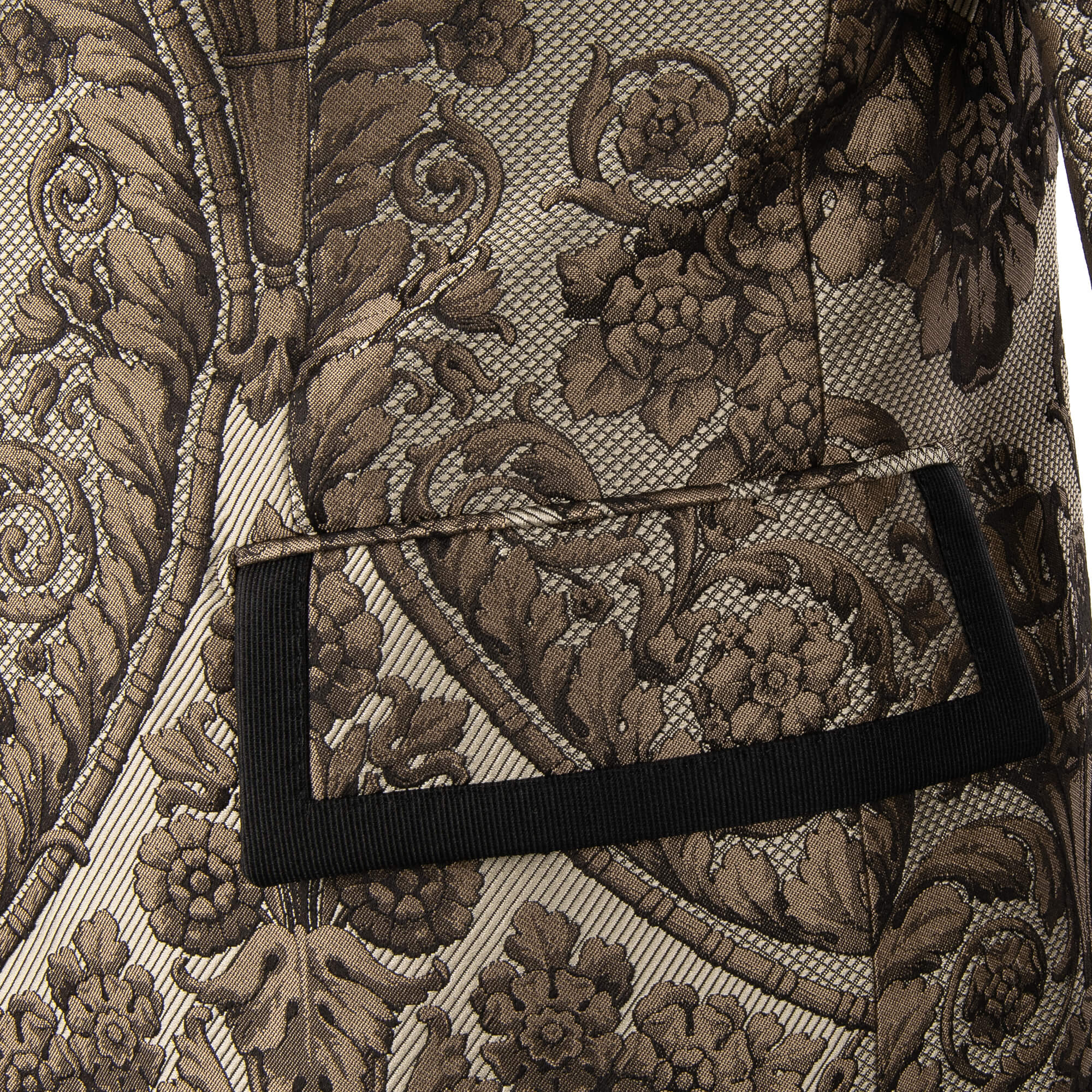 Floral Jacquard Baroque blazer with waistcoat in black and beige by DOLCE & GABBANA