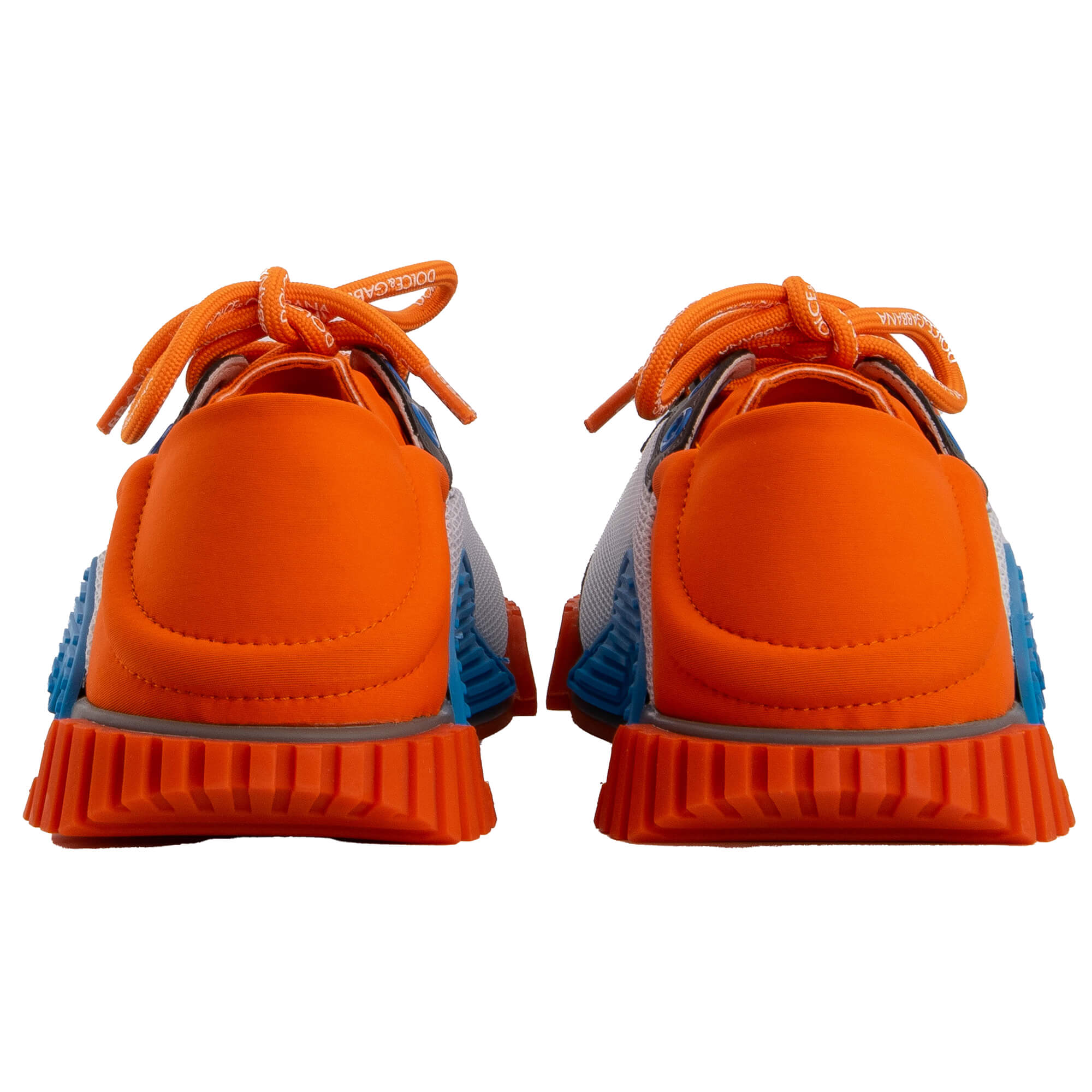 Leather and nylon Low-Top Men Sneaker NS1 with DG logo lace in orange, blue and gray by DOLCE & GABBANA