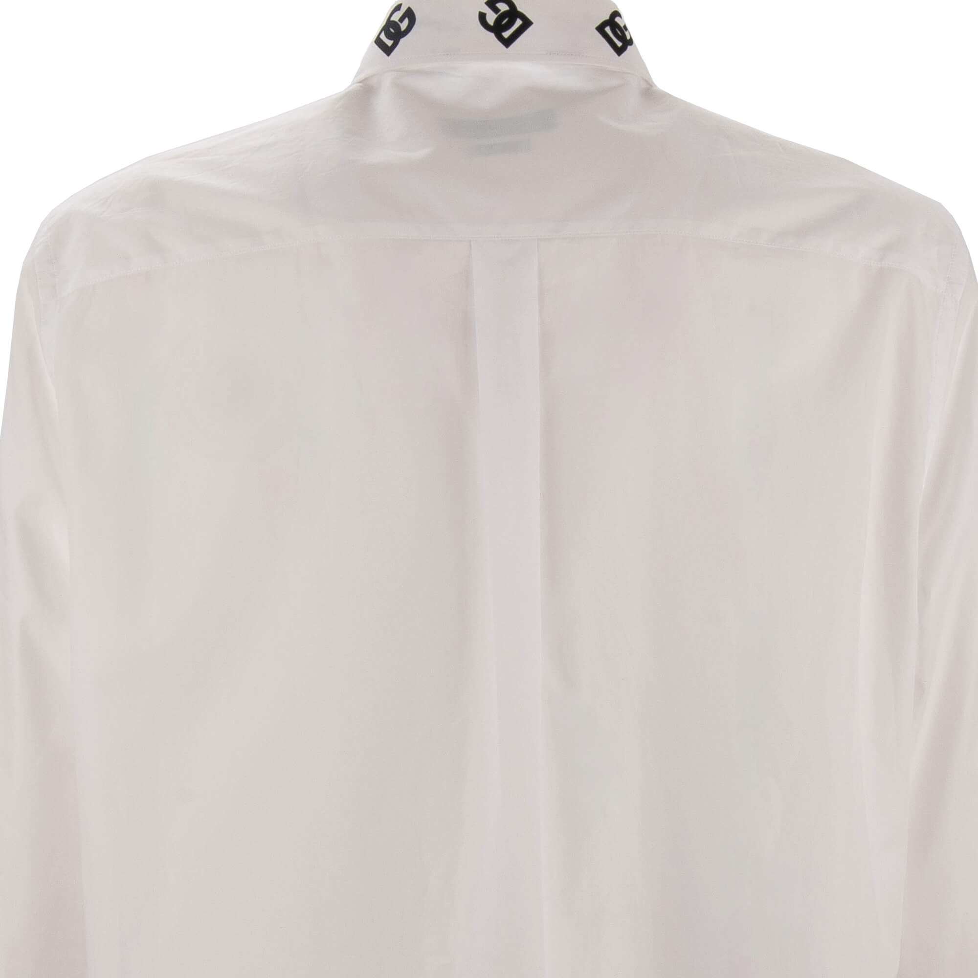 Cotton shirt with DG Logo print and pocket in white by DOLCE & GABBANA