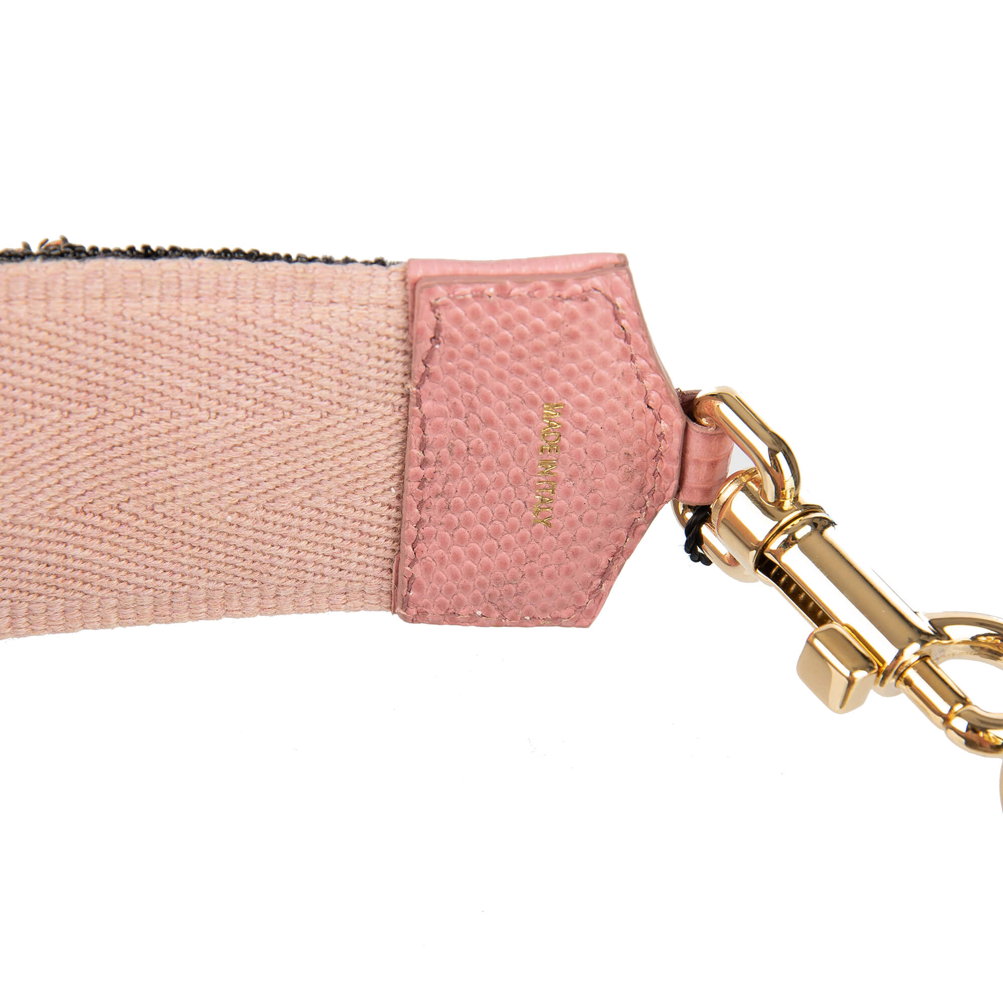 Schulterriemen für Tasche aus Baumwolle in Schwarz verziert mit Perlen und Kristallen Handstickerei von DOLCE & GABBANA