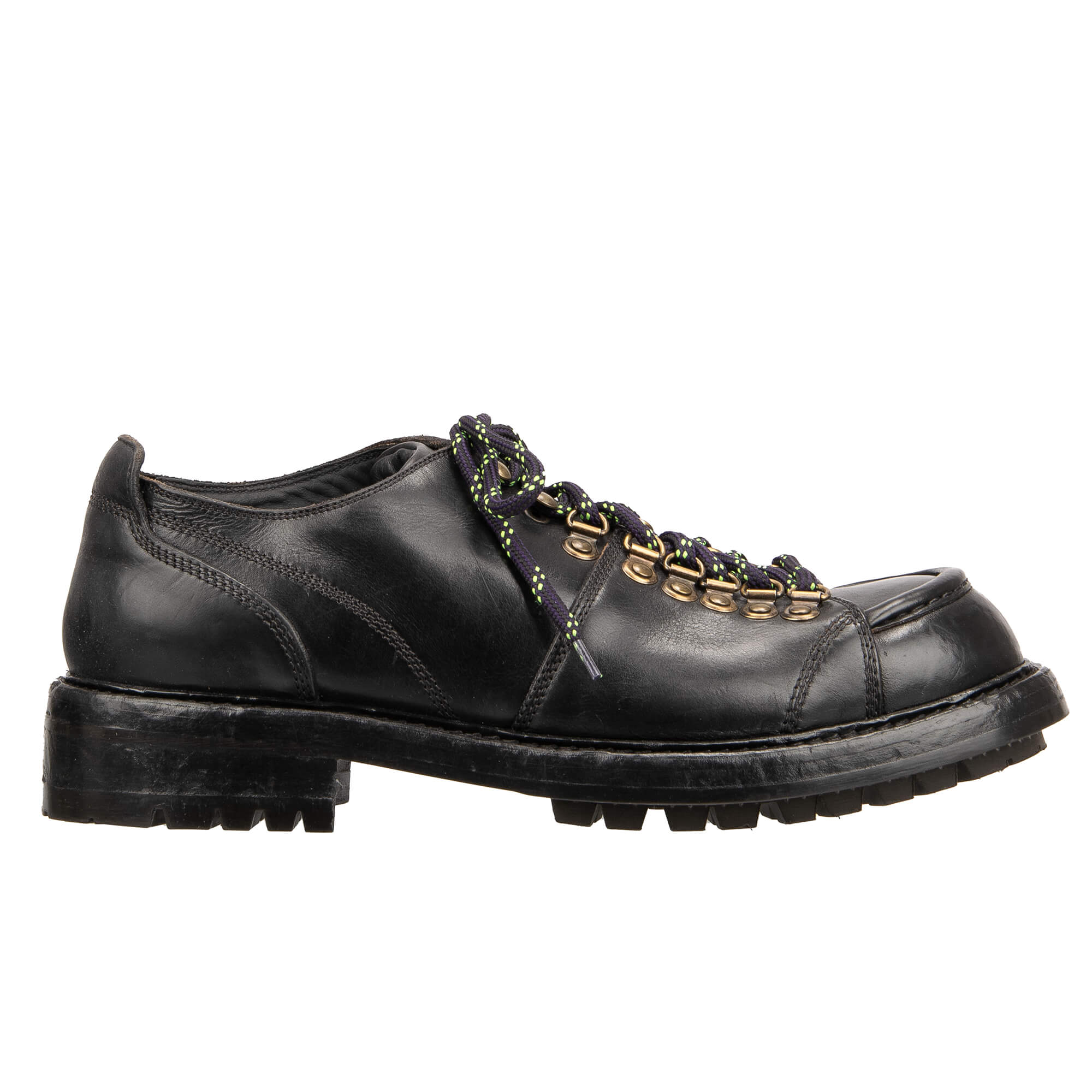 Trekking Stil Derby Schuhe BERNINI aus Pferd Leder in Schwarz von DOLCE & GABBANA