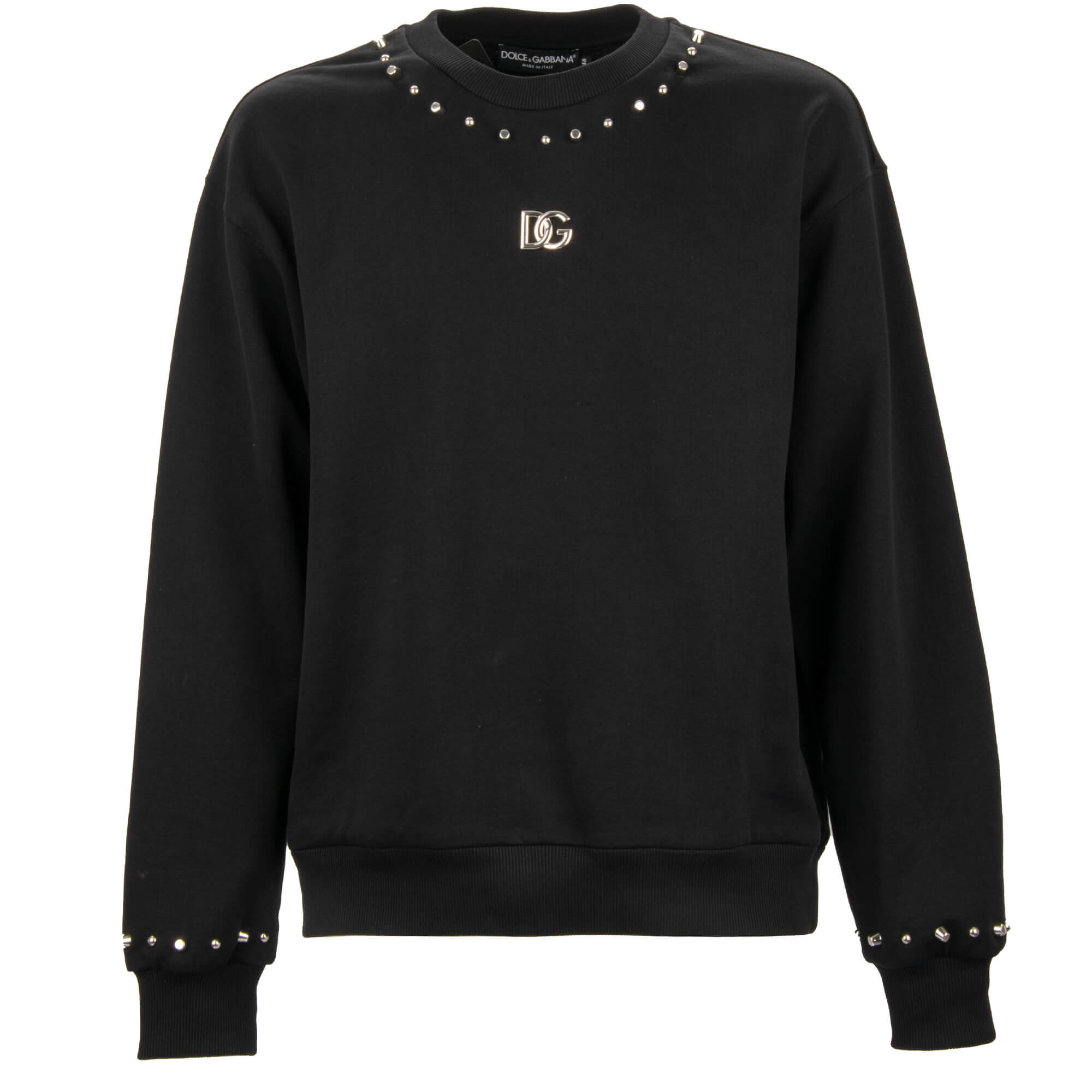 DG Studded Pearl Metal Logo Sweater Sweatshirt Black