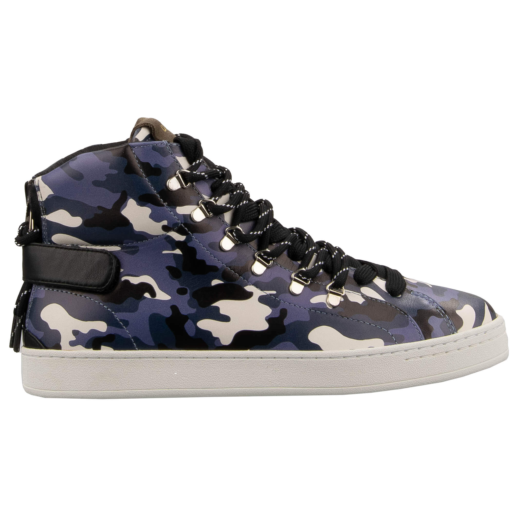 Camouflage DG Logo High Top Leather Sneaker Shoes Blue