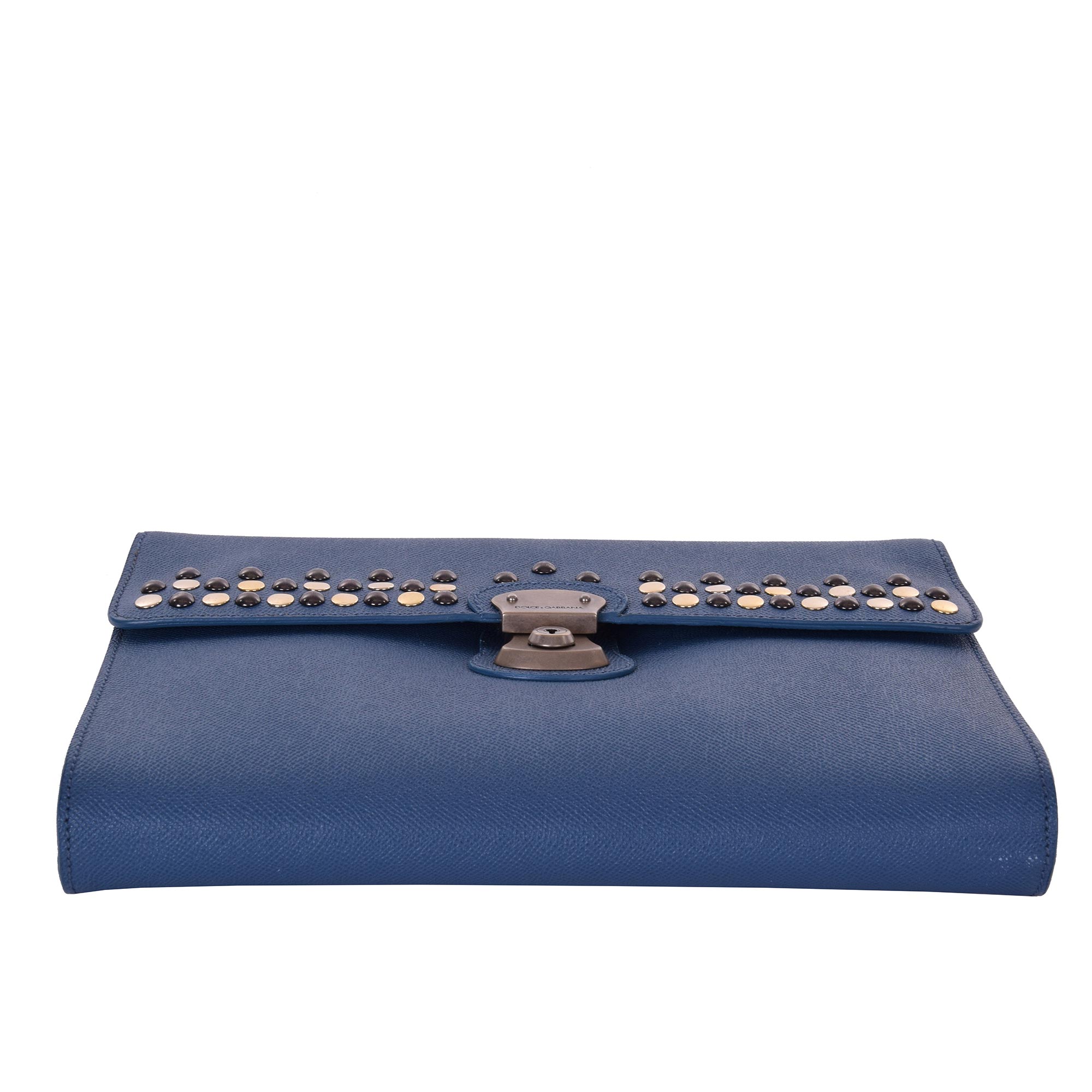 Dauphine leather document holder bag / briefcase with studs by DOLCE & GABBANA