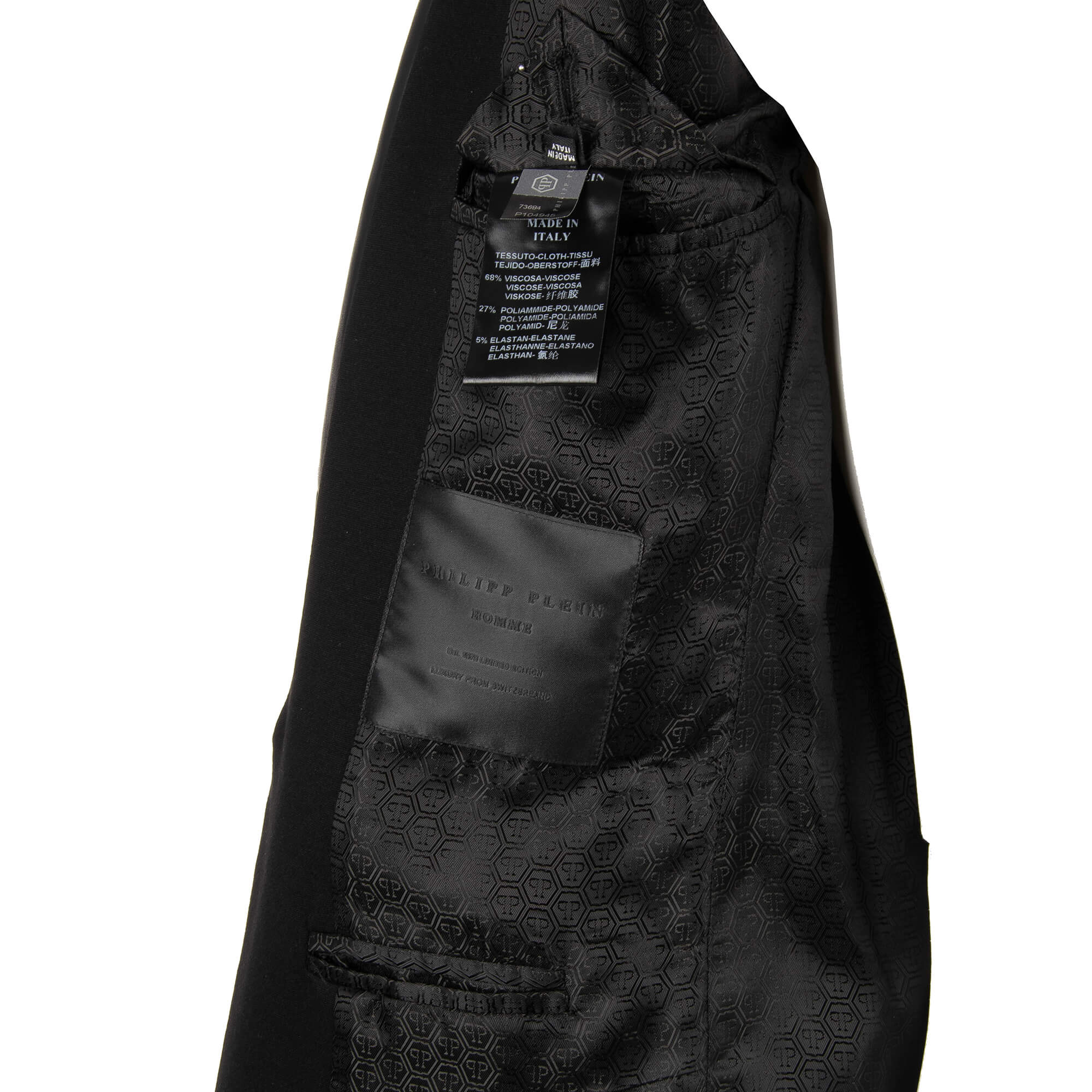 Jacket / Blazer PLACE made of woven fabric with leather details, zips, logo and contrasting jersey inserts by PHILIPP PLEIN