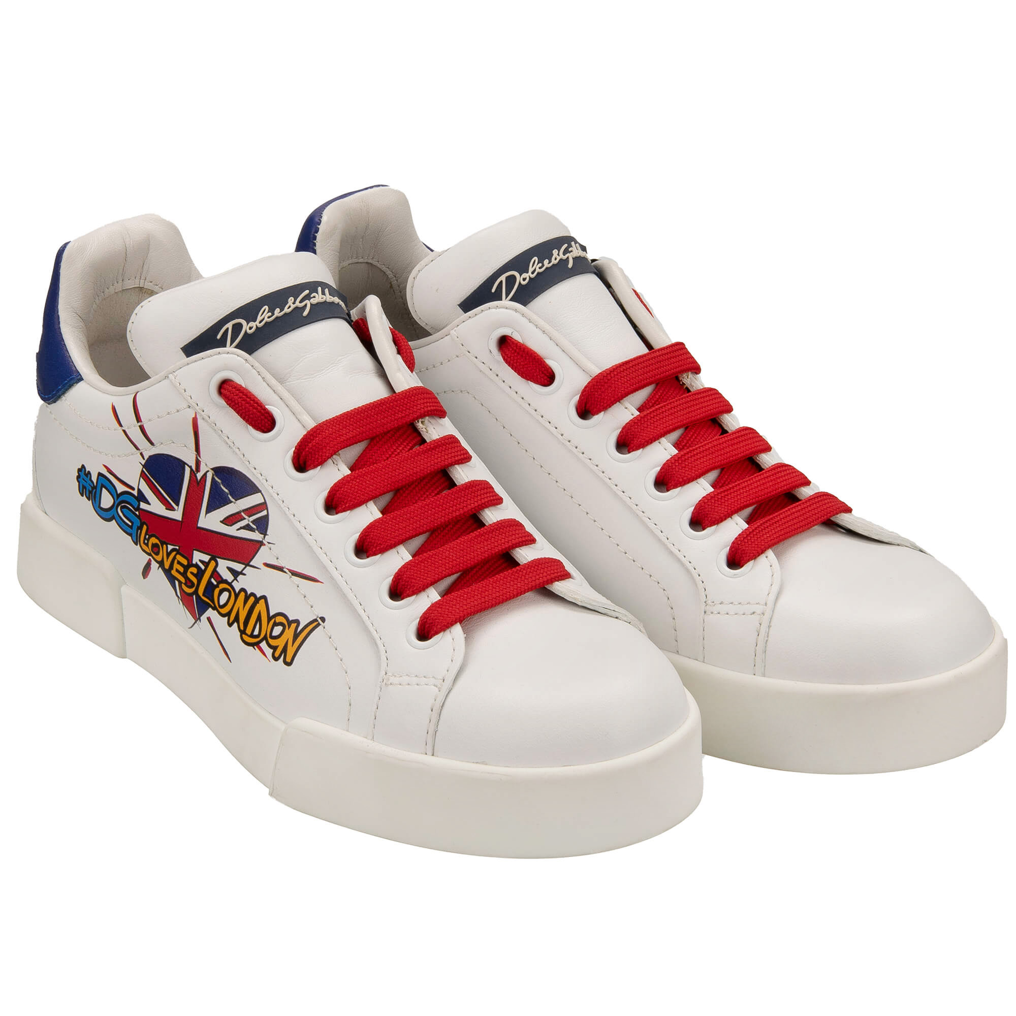 DG Logo Loves London Low-Top Sneaker PORTOFINO White Red