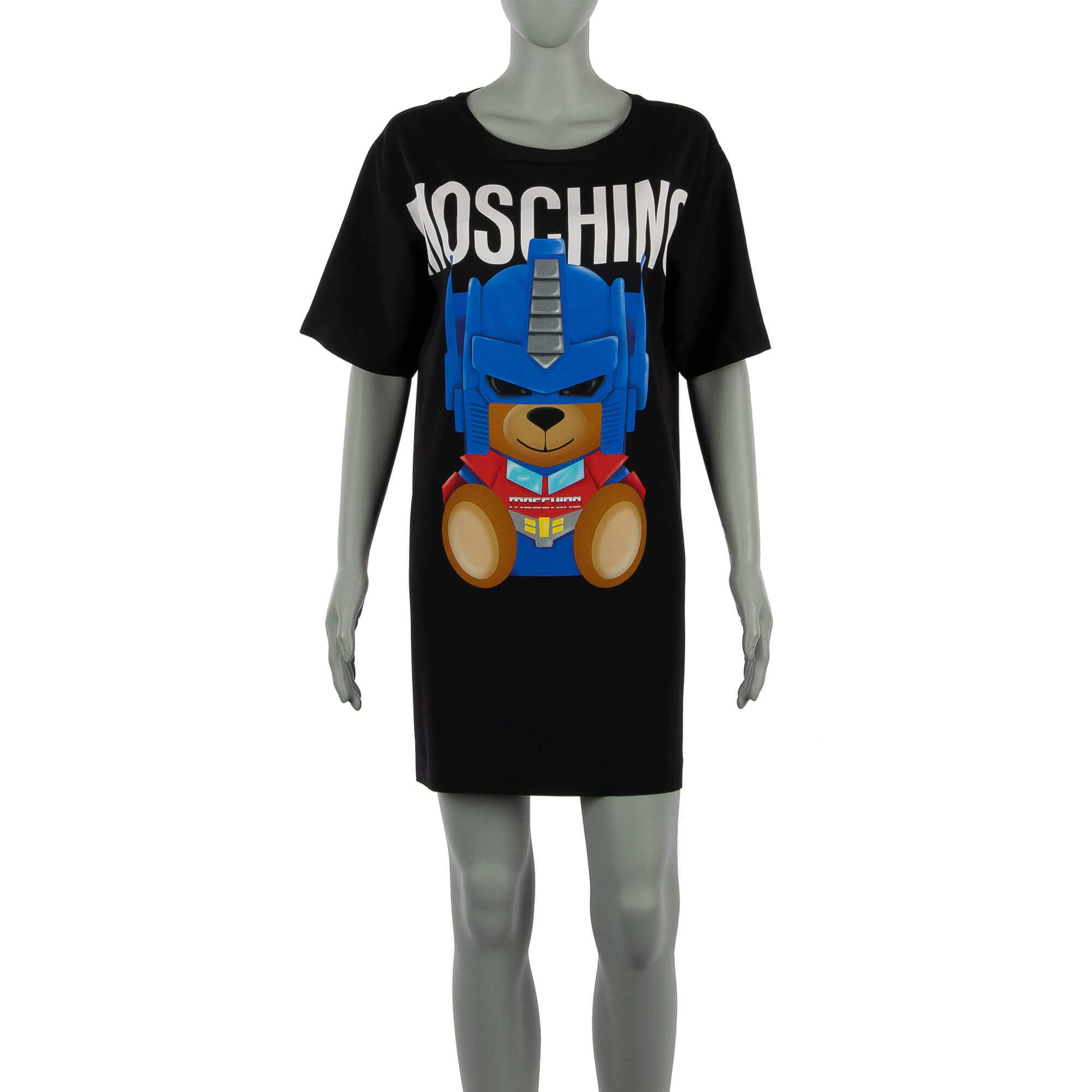 COUTURE T-Shirt Dress with Robot Bear Black