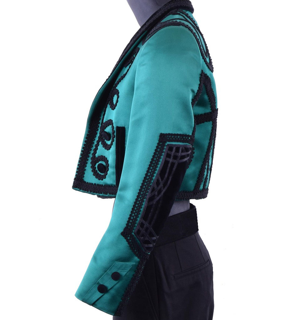 Kurze bestickte Jacke mit Weste aus Samt & Seide im spanischen Torero-Stil von DOLCE & GABBANA
