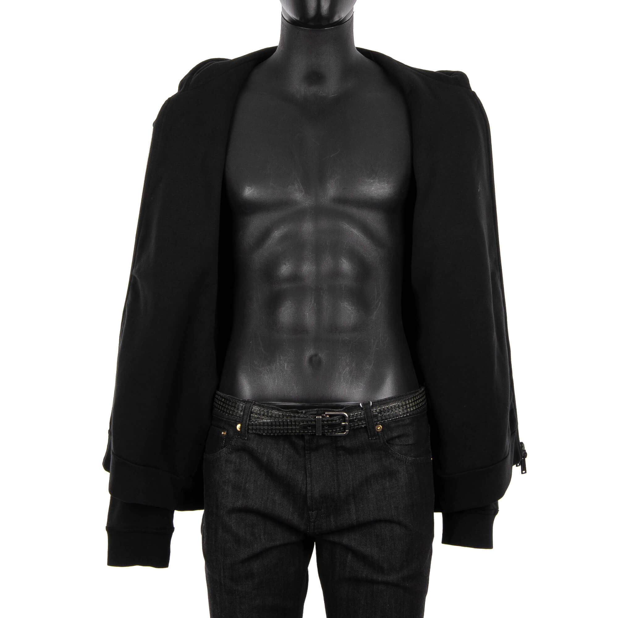 Weit geschnittene Hoodie Jacke iICON aus Baumwolle mit Logo Print in Schwarz und Gold von DSQUARED2