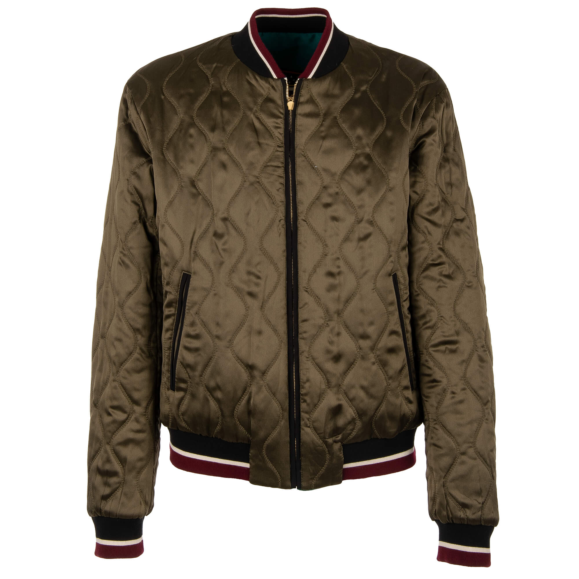 Reversible DG Royal King printed and stuffed bomber jacket with knitted details by DOLCE & GABBANA