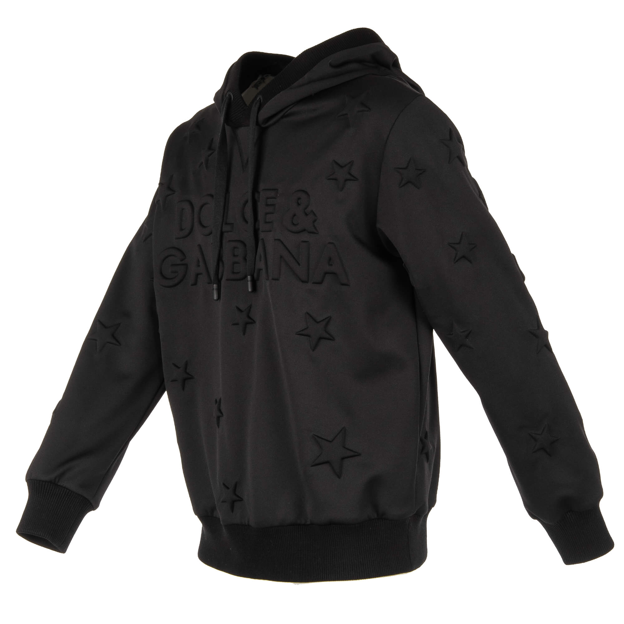Oversize Hoodie Pullover mit Sternen und großem Logo Textur von DOLCE & GABBANA