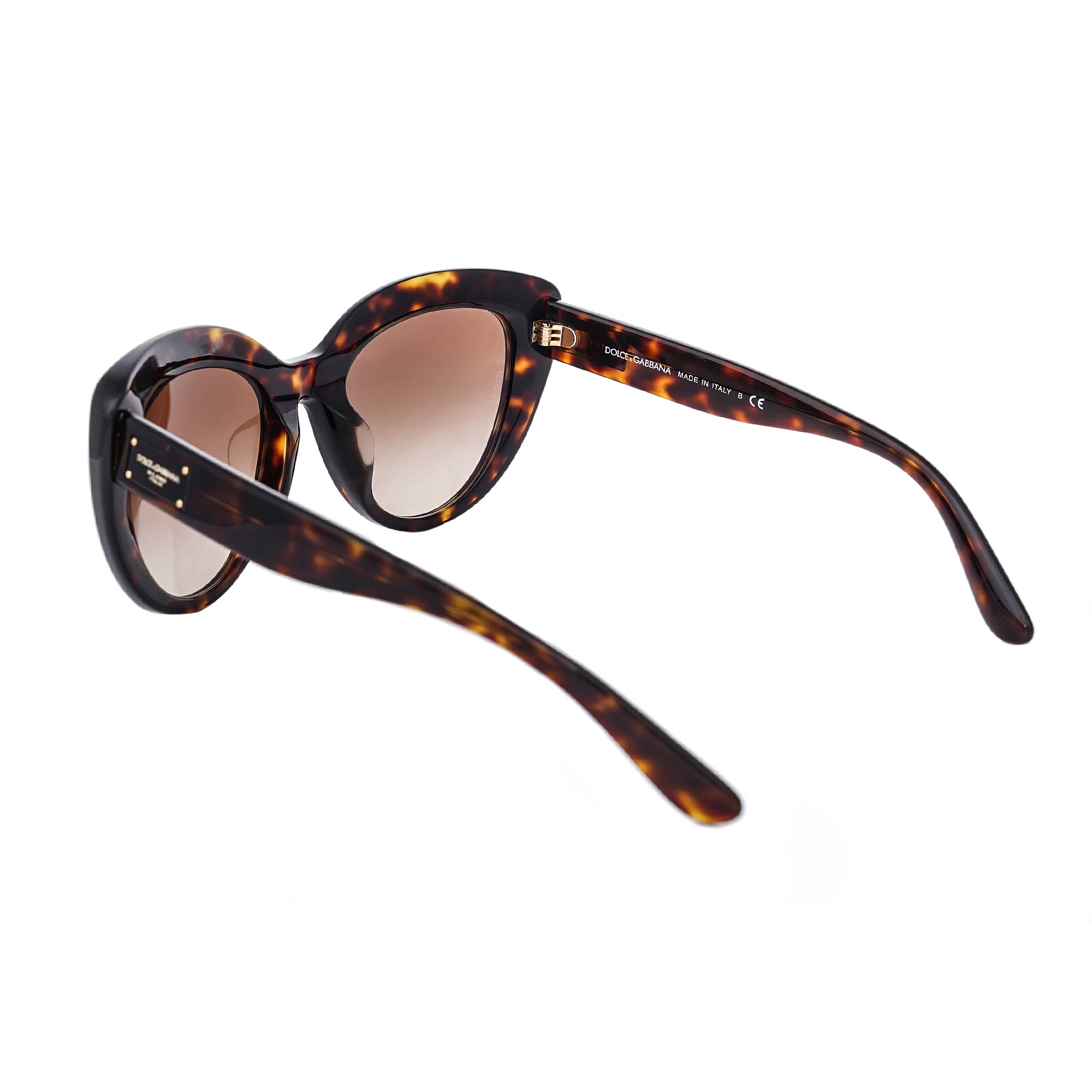 Cat Eye Sunglasses DG 4287 with leopard pattern and DG logo in gold and brown by DOLCE & GABBANA