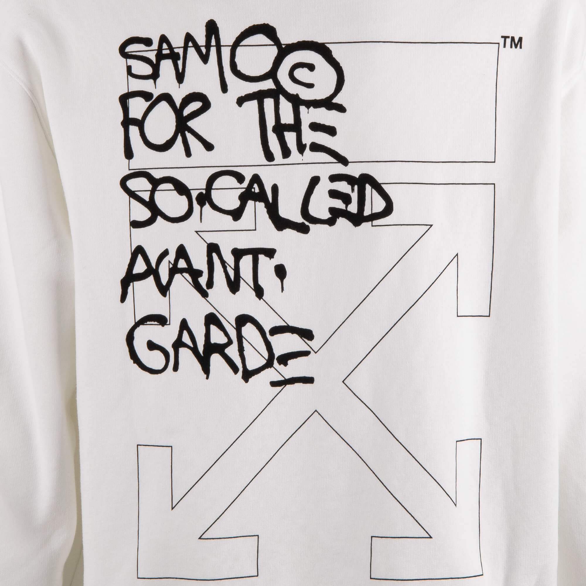 Cotton hooded sweater / hoodie from Jean-Michel Basquiat limited edition with avantgarde graphic and logo print by OFF-WHITE Virgil Abloh