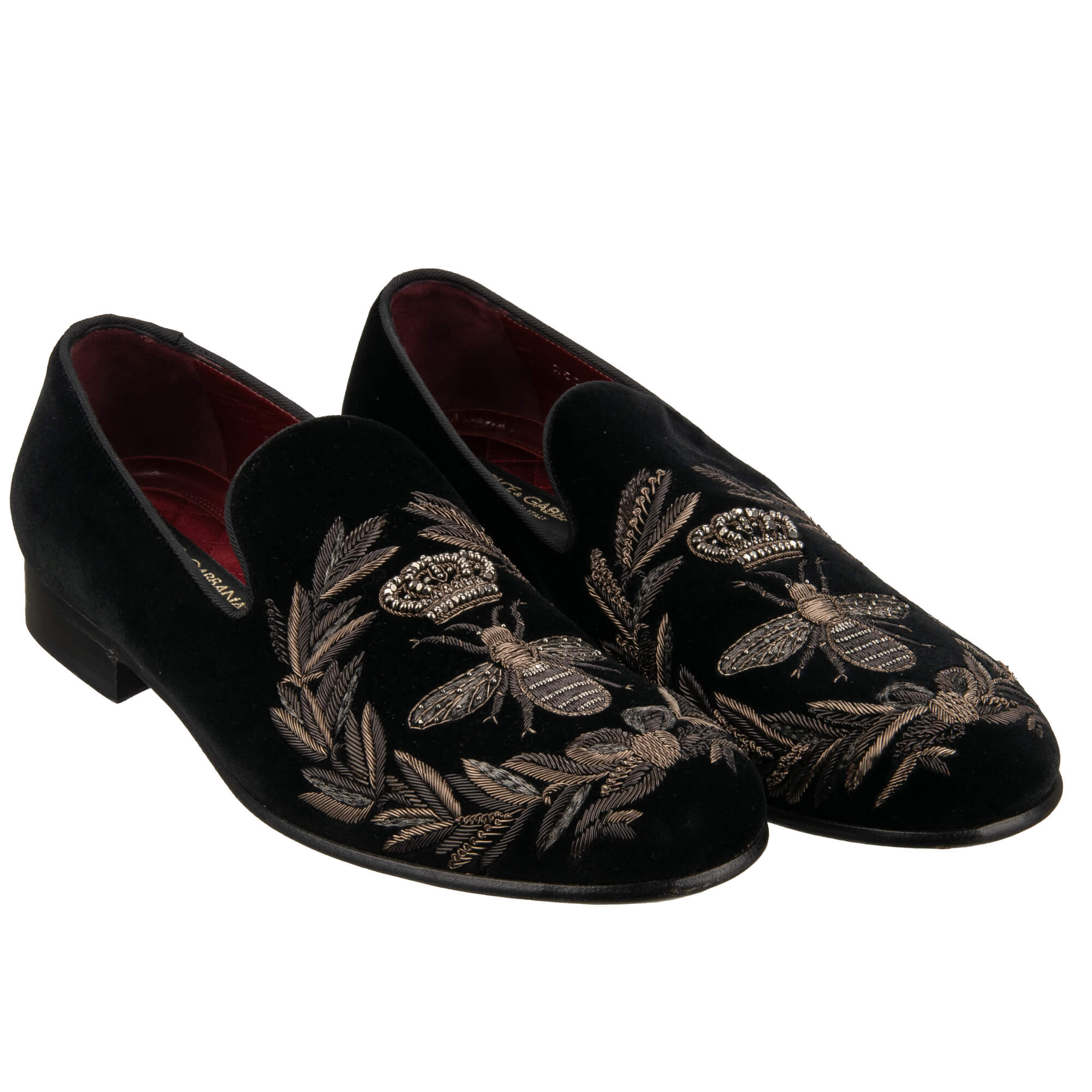 Napoleon Perlen Krone Biene Loafer Schuhe MILANO Schwarz 42 UK 8