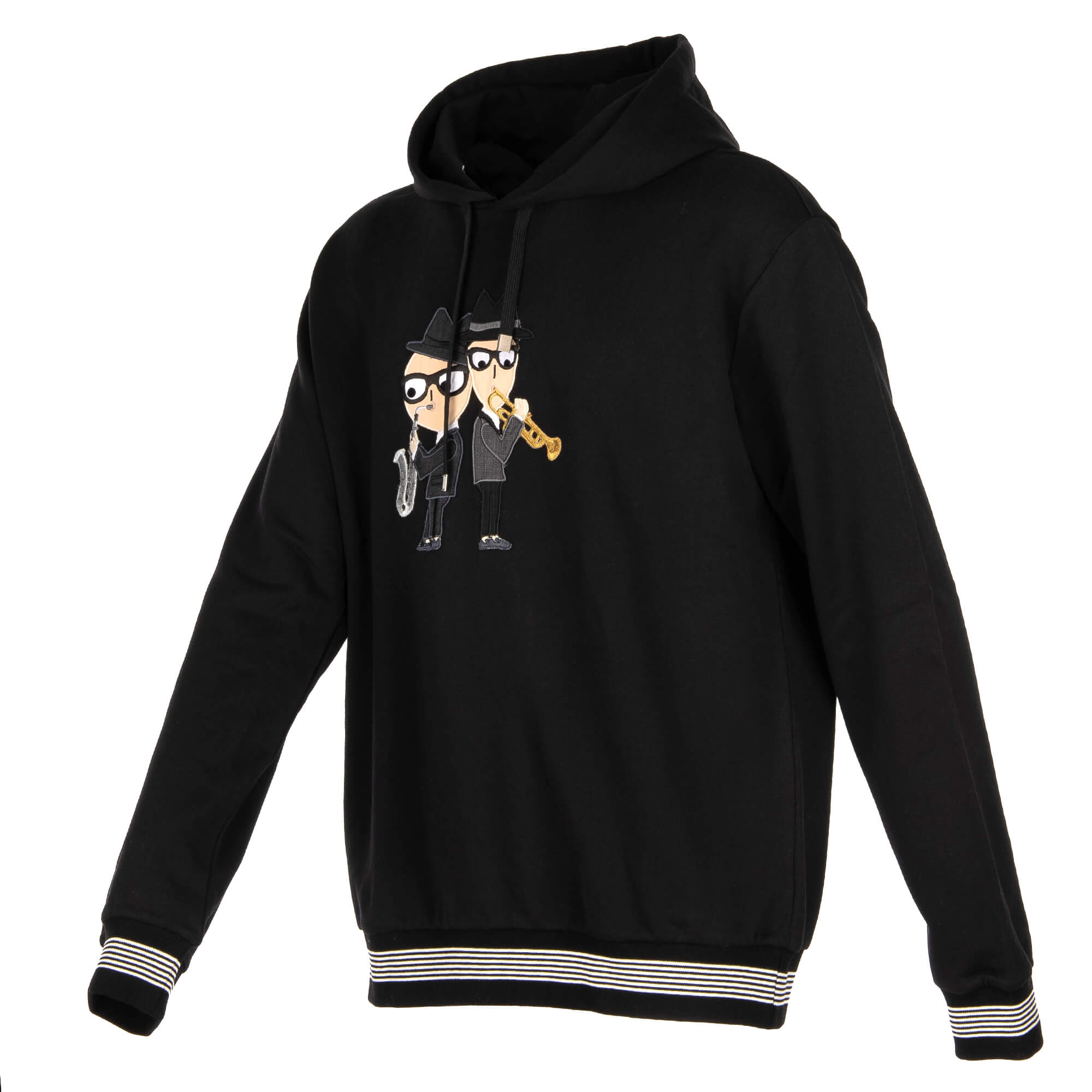 Hooded Sweater / sweatshirt with DG Family and Stefano with Domenico embroidery in black by DOLCE & GABBANA