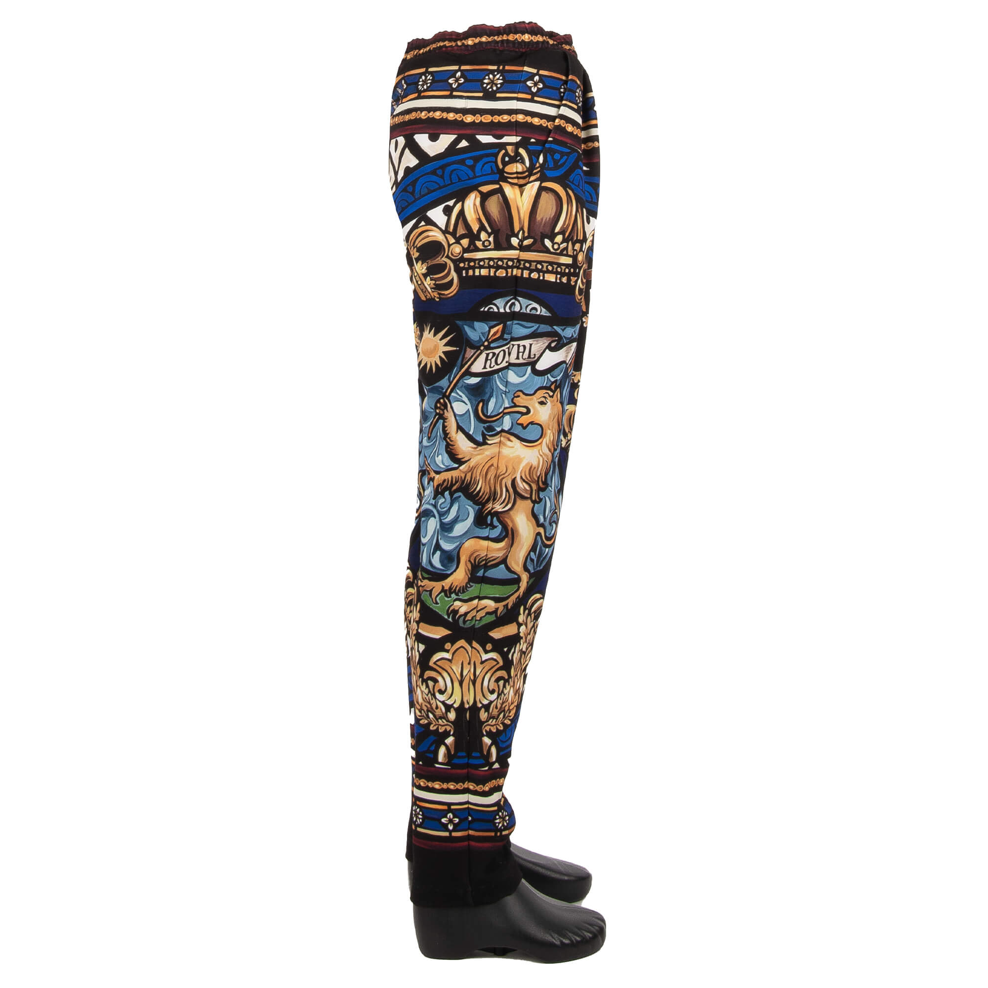 Weit geschnittene Trainingshose / Hose mit Royal King Wappen und Logo Print und elastischer Taille von DOLCE & GABBANA 