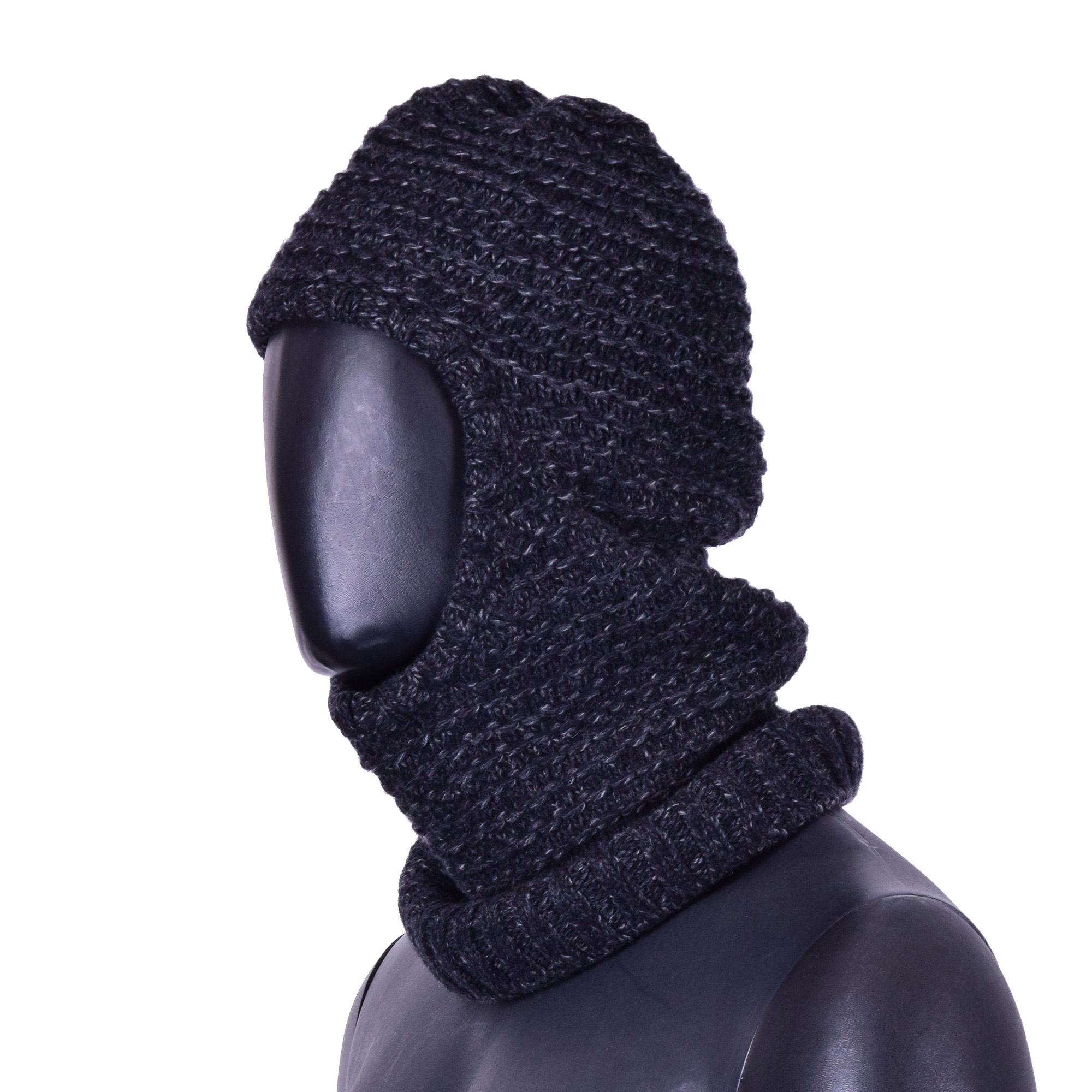 Ritter Balaclava Kashmir Mütze Hut Schwarz Grau 