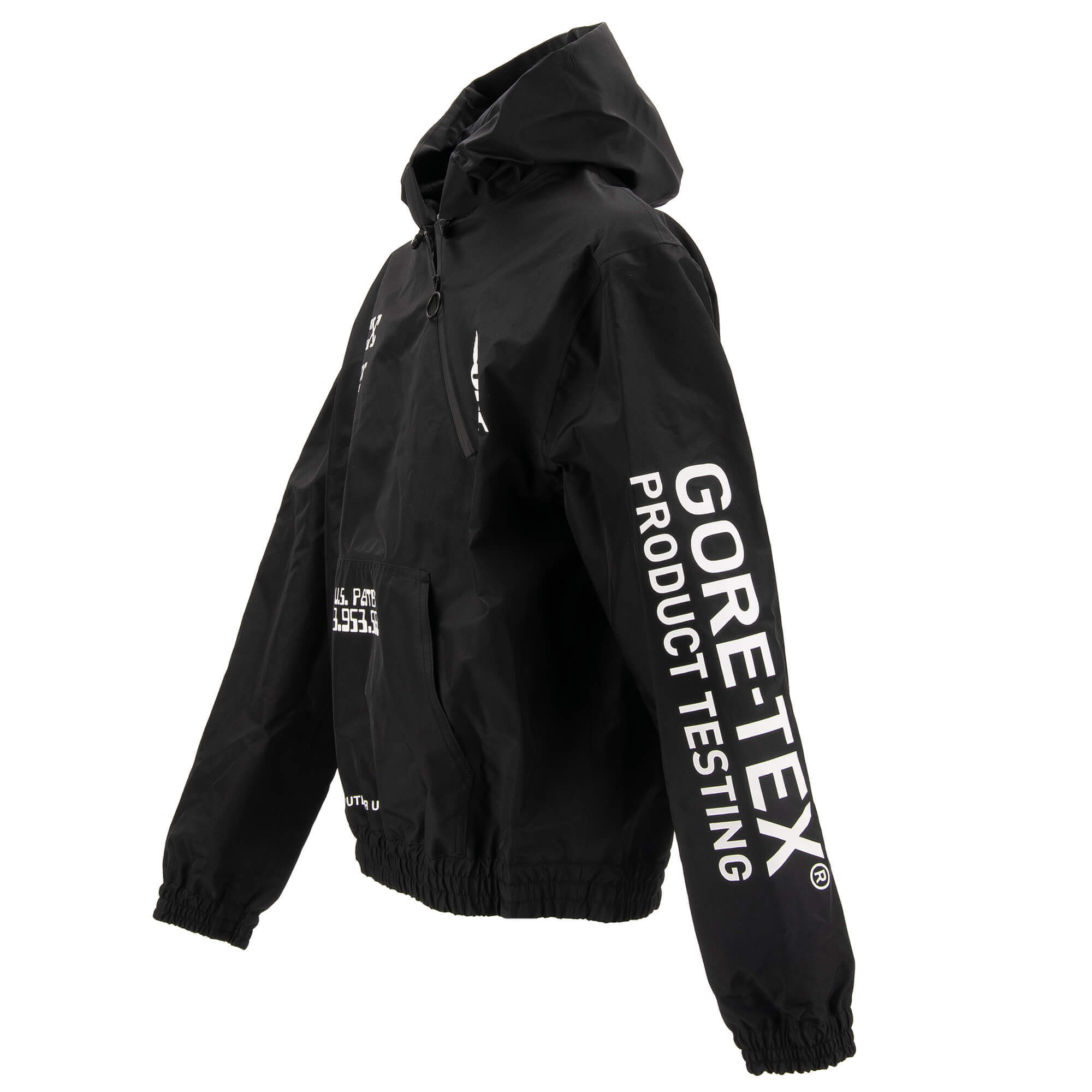 Work jacket with all-over monogram print, zip pocket and logo plate in front by OFF-WHITE Virgil Abloh