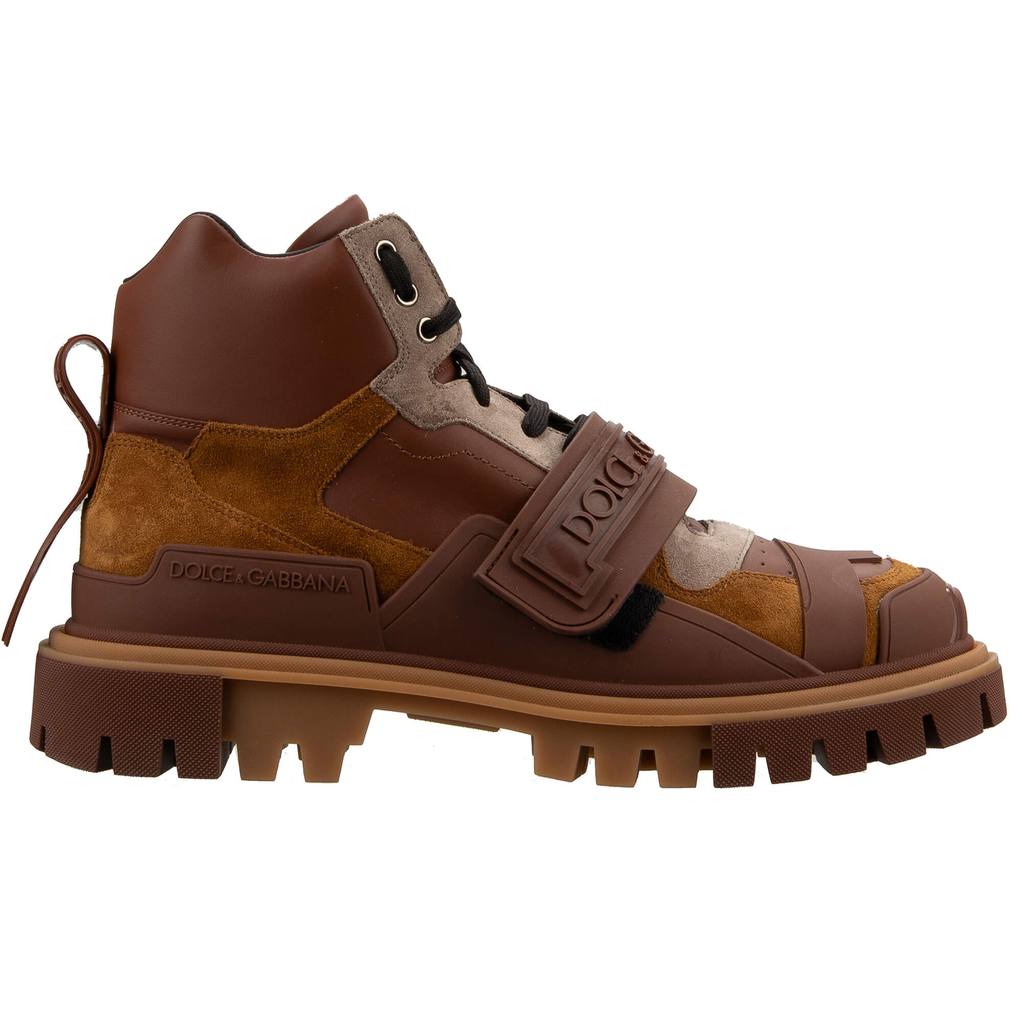 Trekking Stil Stiefeletten mit DG Logo in Braun von DOLCE & GABBANA