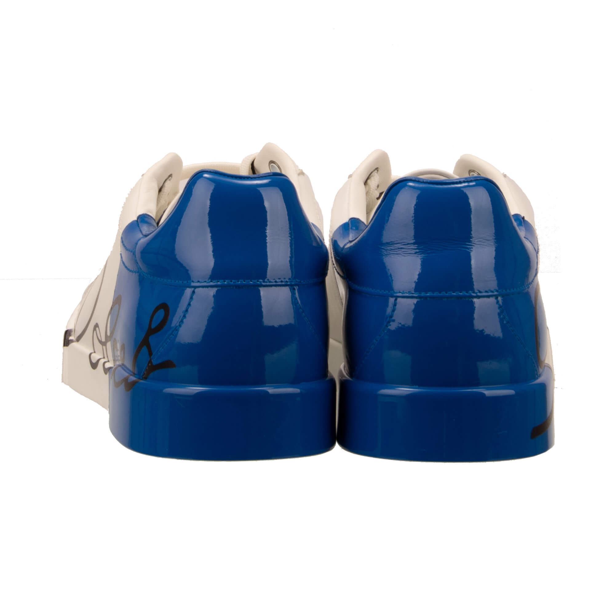 Low-Top Sneaker PORTOFINO Light für Herren in Weiß und Blau mit Logo von DOLCE & GABBANA