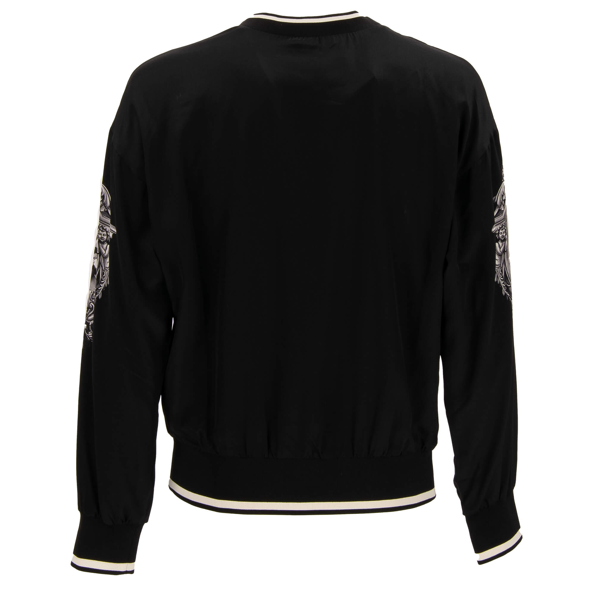 Gefütterter Rundhals Pullover / Sweatshirt aus Seide mit traditionellem Maria und Herz Print von DOLCE & GABBANA