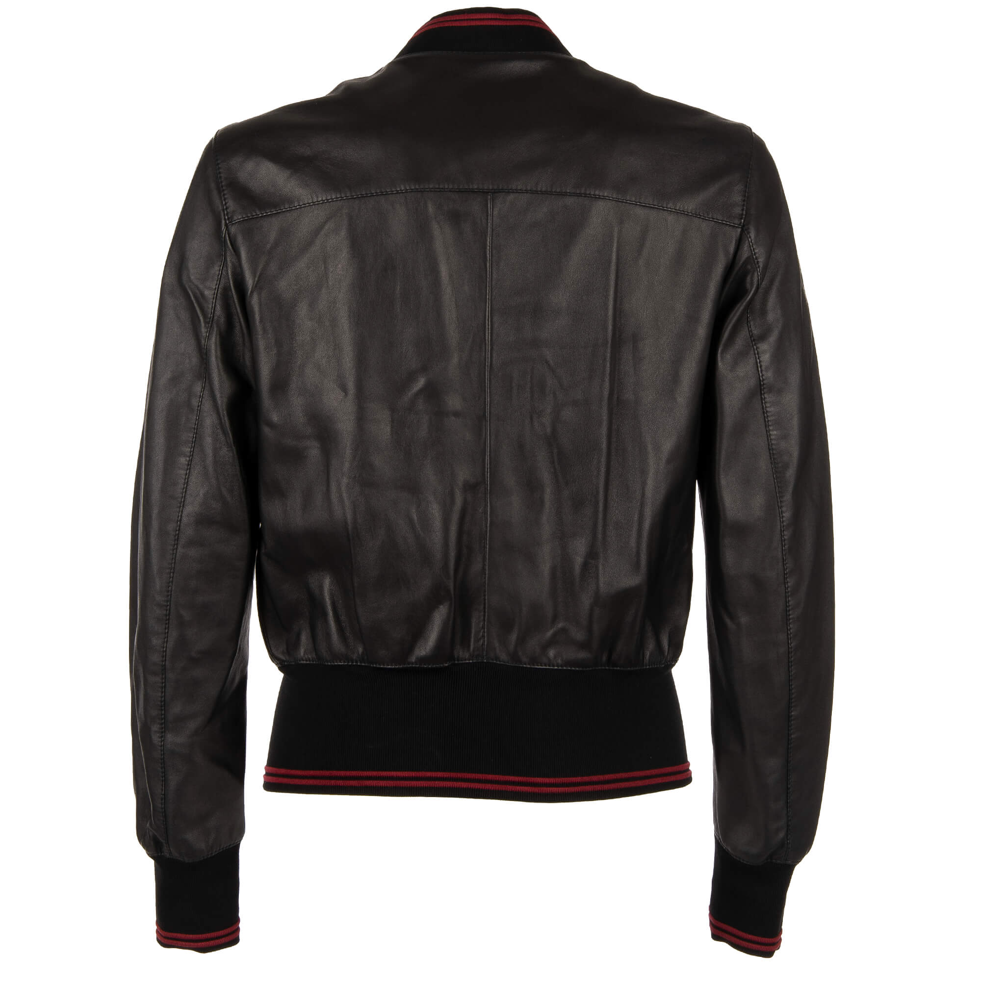 Bomber style nappa leather jacket with many pockets and knitted details by DOLCE & GABBANA