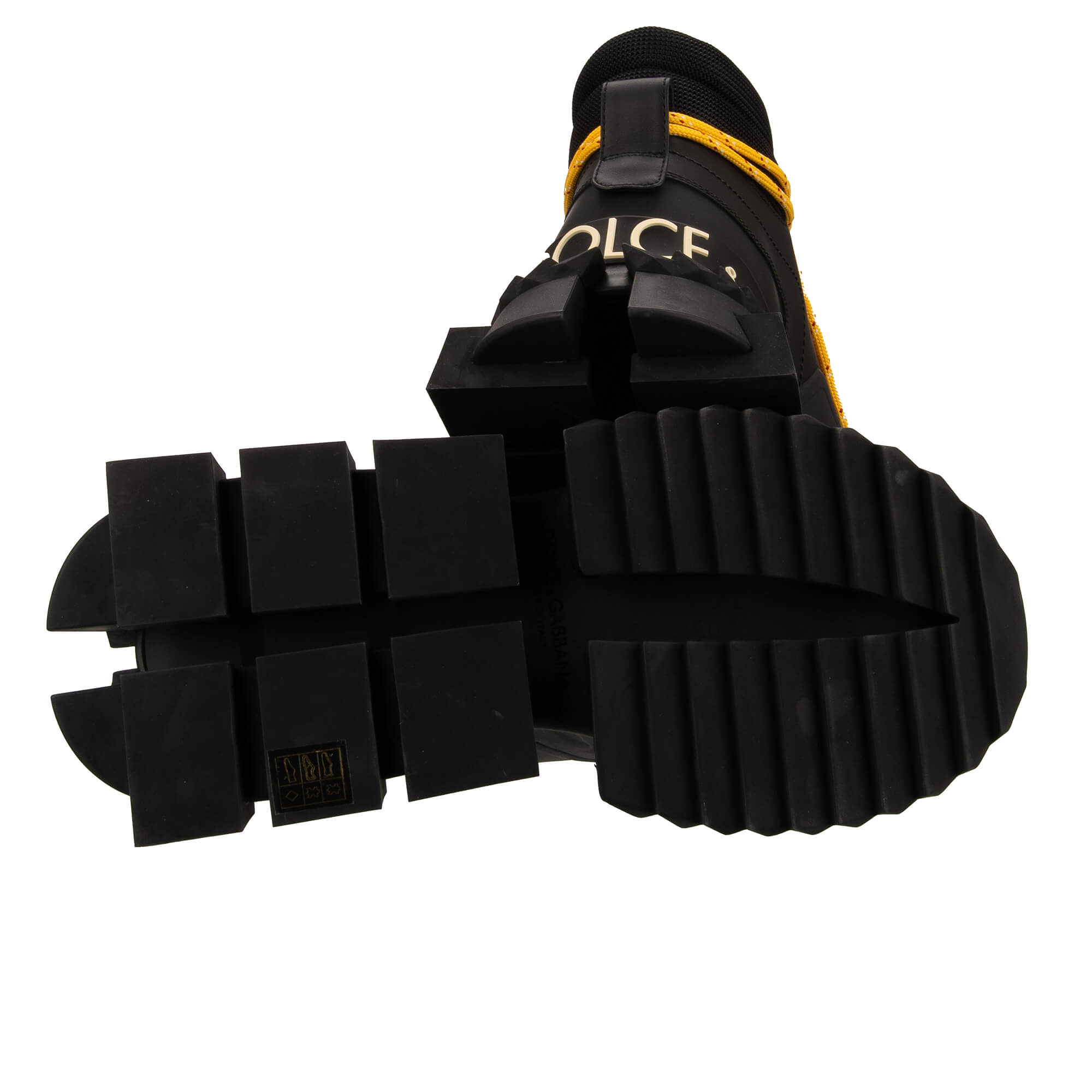 Lace-Up High Top Sneaker SUPER KING for men with platform and DG logo in black by DOLCE & GABBANA