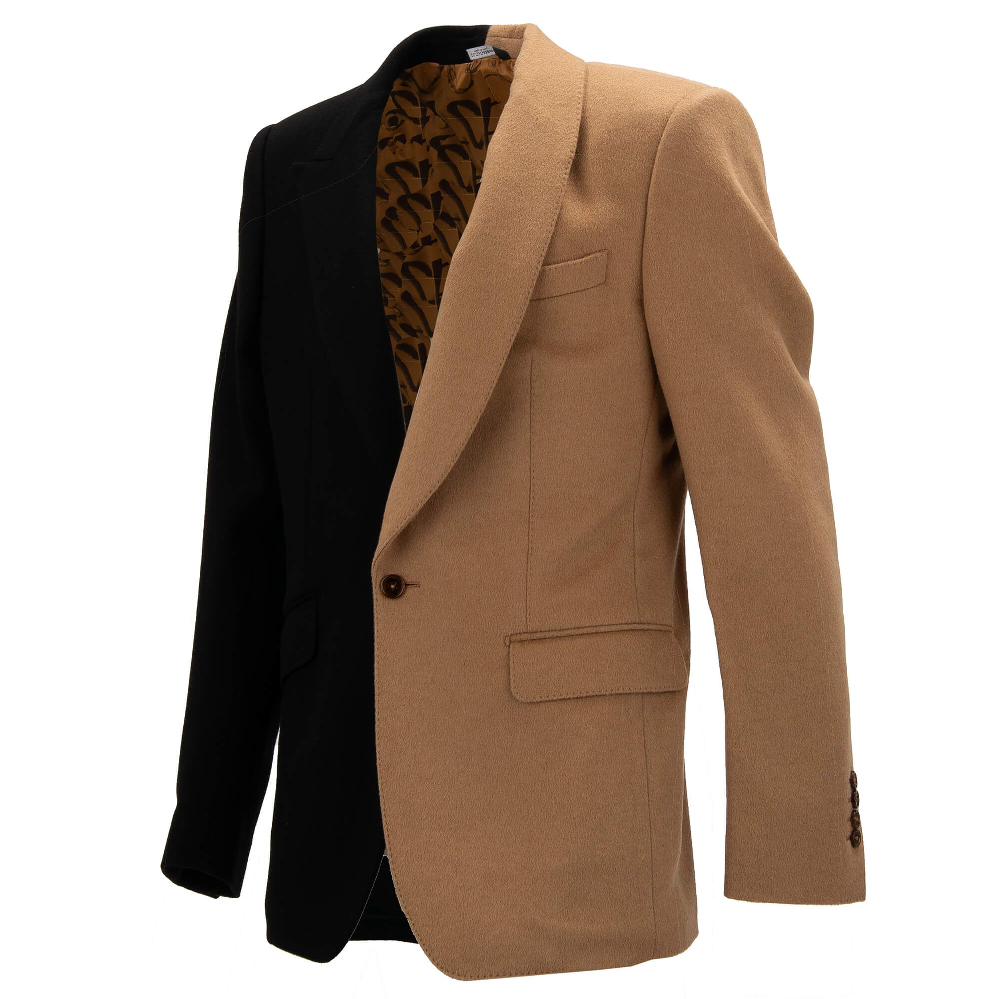 2 in 1 Blazer / Jacke SICILIA aus Kaschmir mit zwei Jacken Patchwork Design und Schal- / spitzem Revers von DOLCE & GABBANA