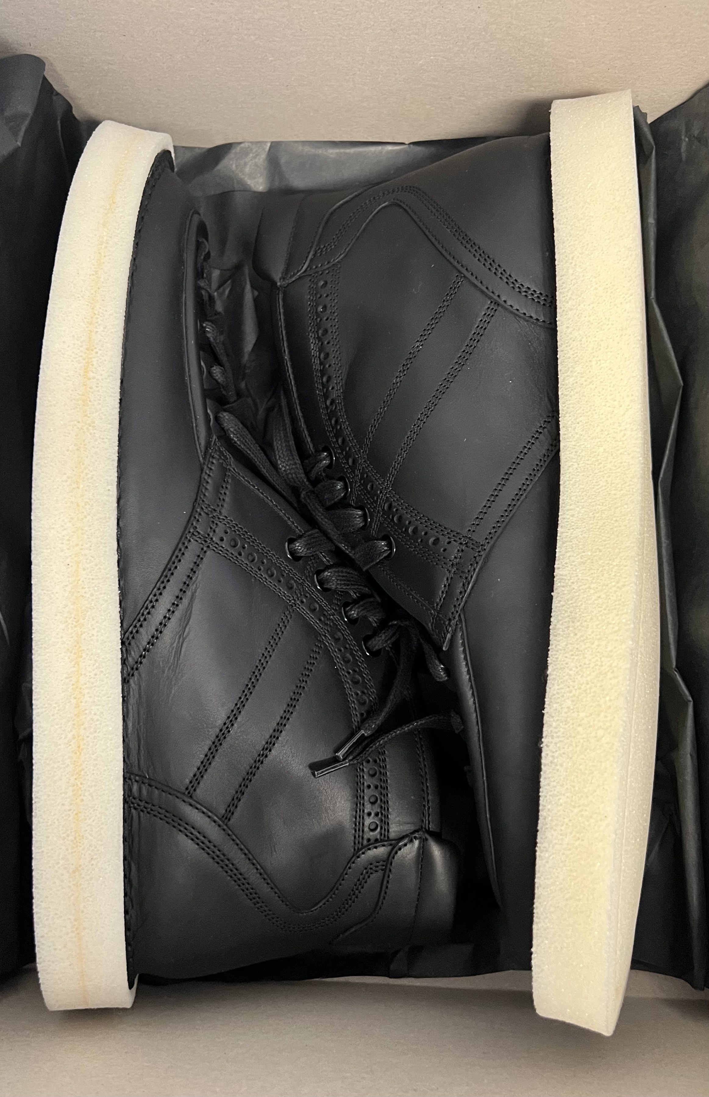 Leder High-Top Sneaker Boots AGRIGENTO mit Schnürsenkel in Schwarz von DOLCE & GABBANA