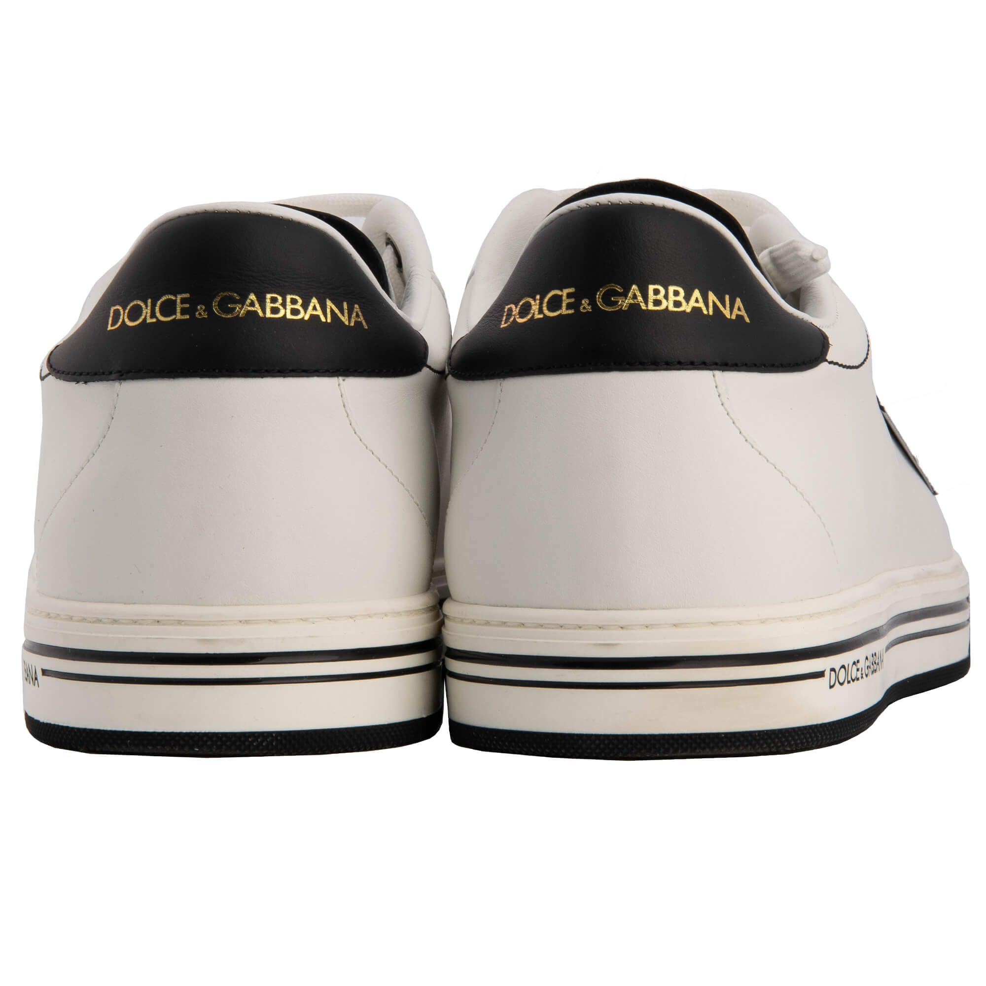 Low-Top Sneaker ROMA with DG Logo in white and black by DOLCE & GABBANA
