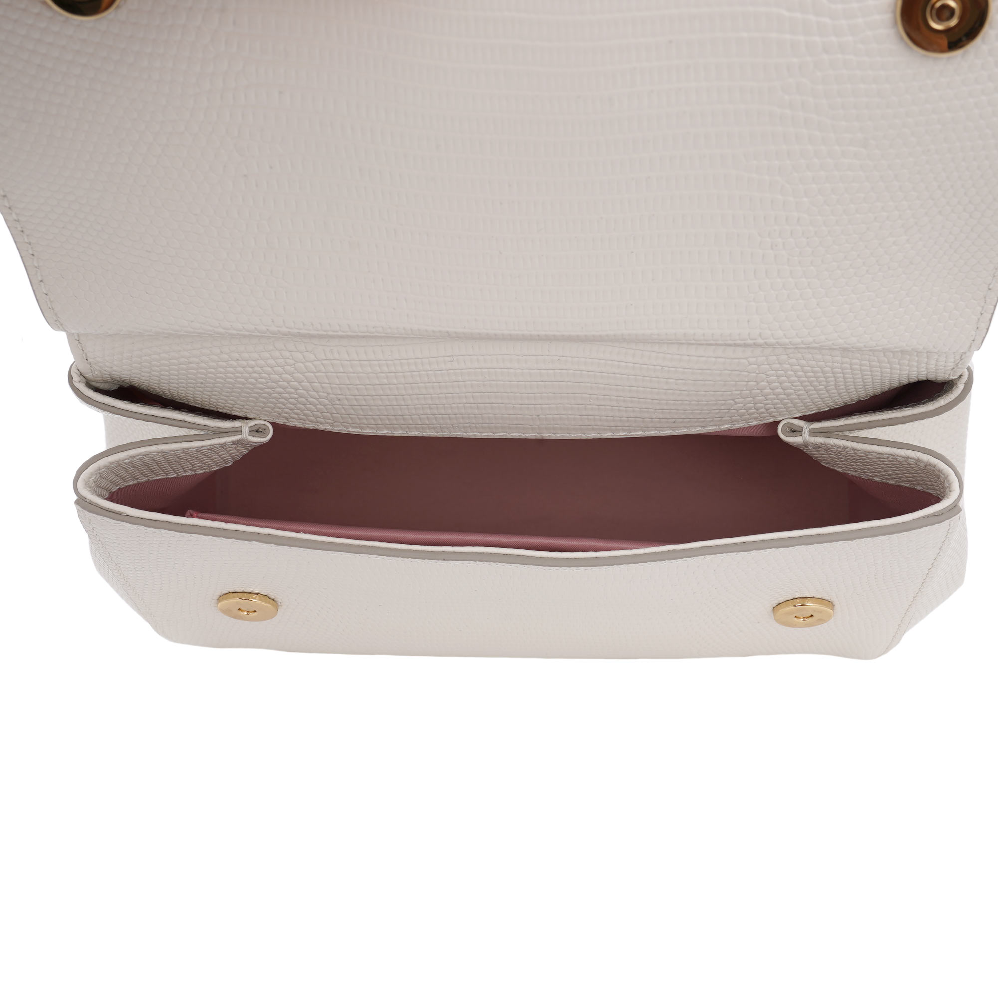 Eidechse Muster Kalbsleder Handtasche / Schultertasche SICILY mit DG Kristall Logo Schild von DOLCE & GABBANA