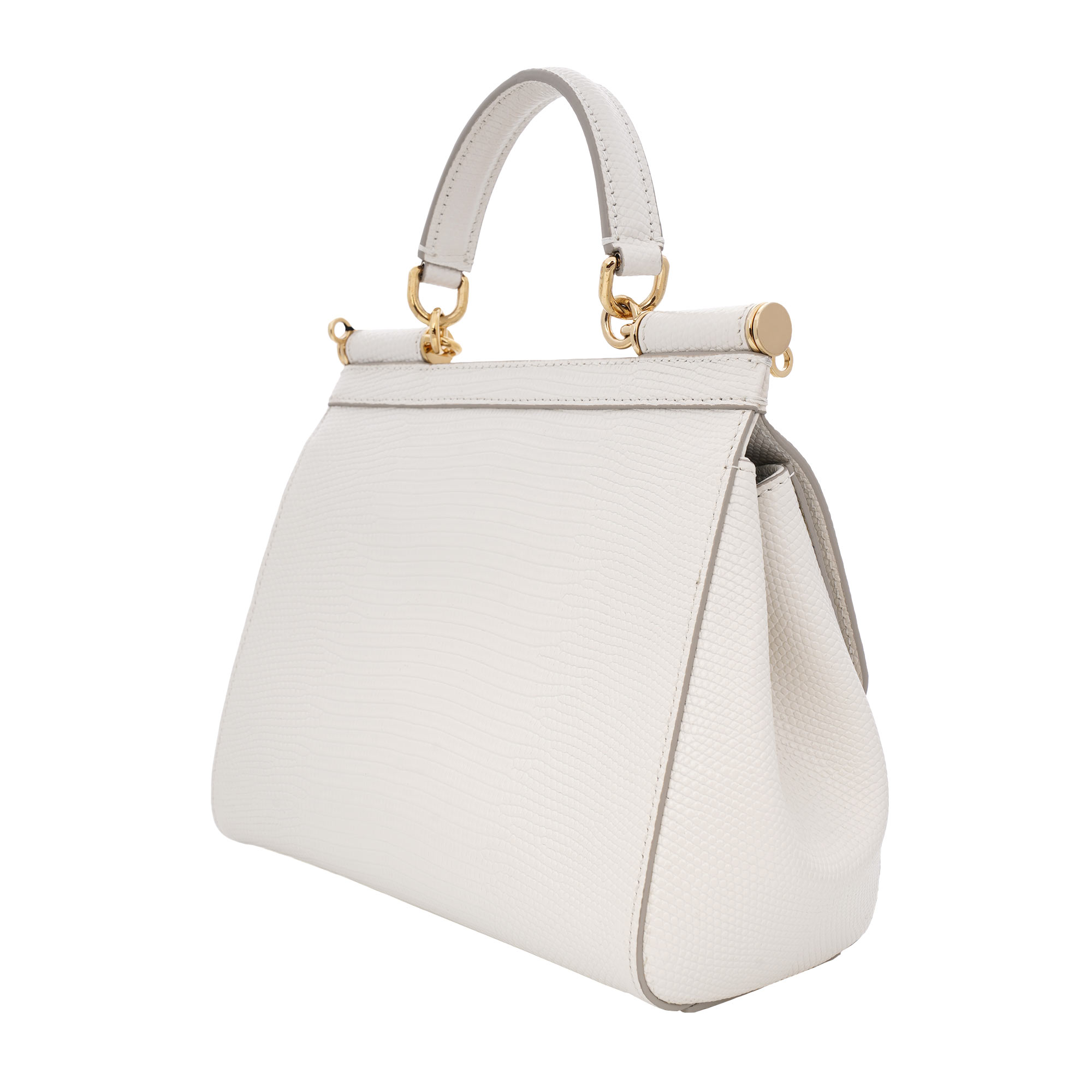 Eidechse Muster Kalbsleder Handtasche / Schultertasche SICILY mit DG Kristall Logo Schild von DOLCE & GABBANA