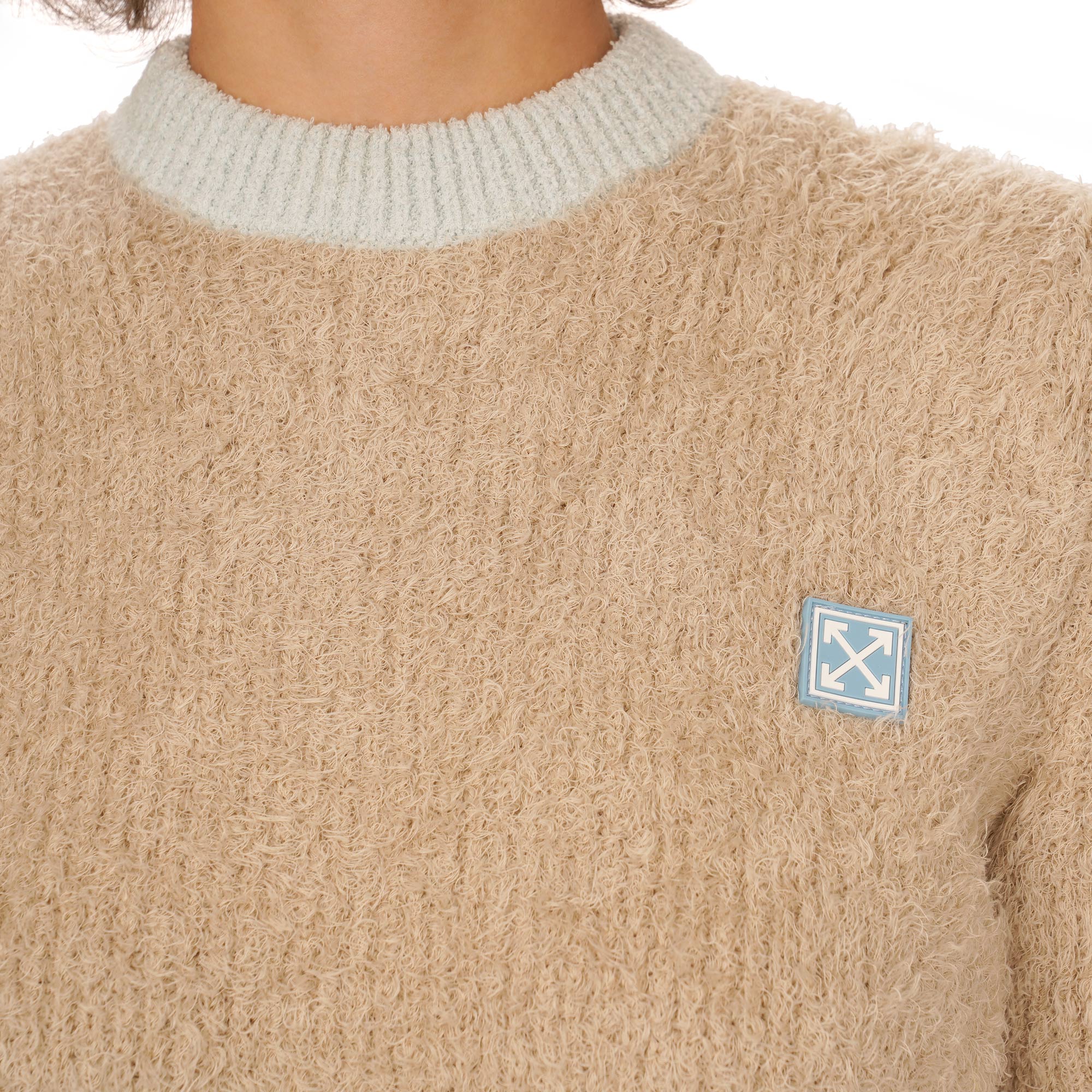 Baumwolle Mischung Top Sweater mit Logo in Beige von OFF-WHITE c/o Virgil Abloh 