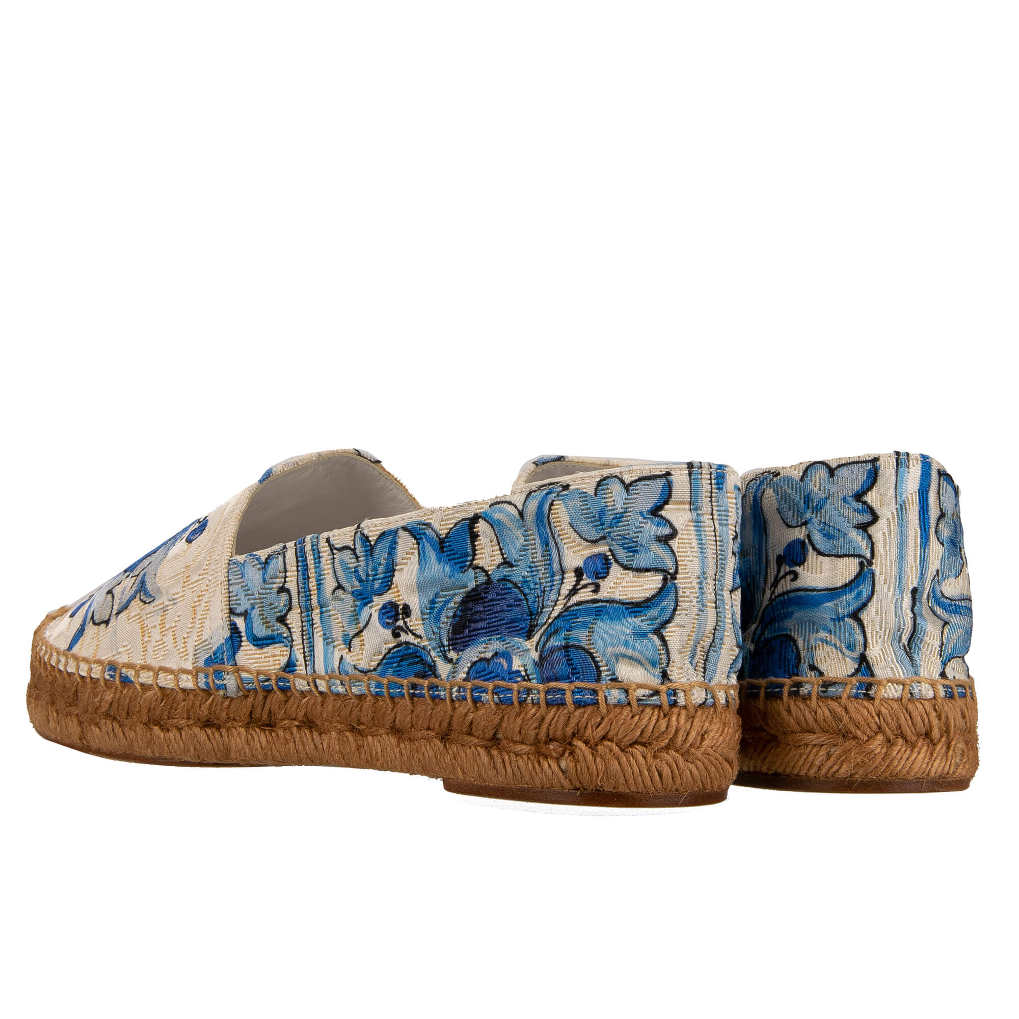 Majolica Jacquard Espadrilles Shoes Blue White 37 US 7 | 12532