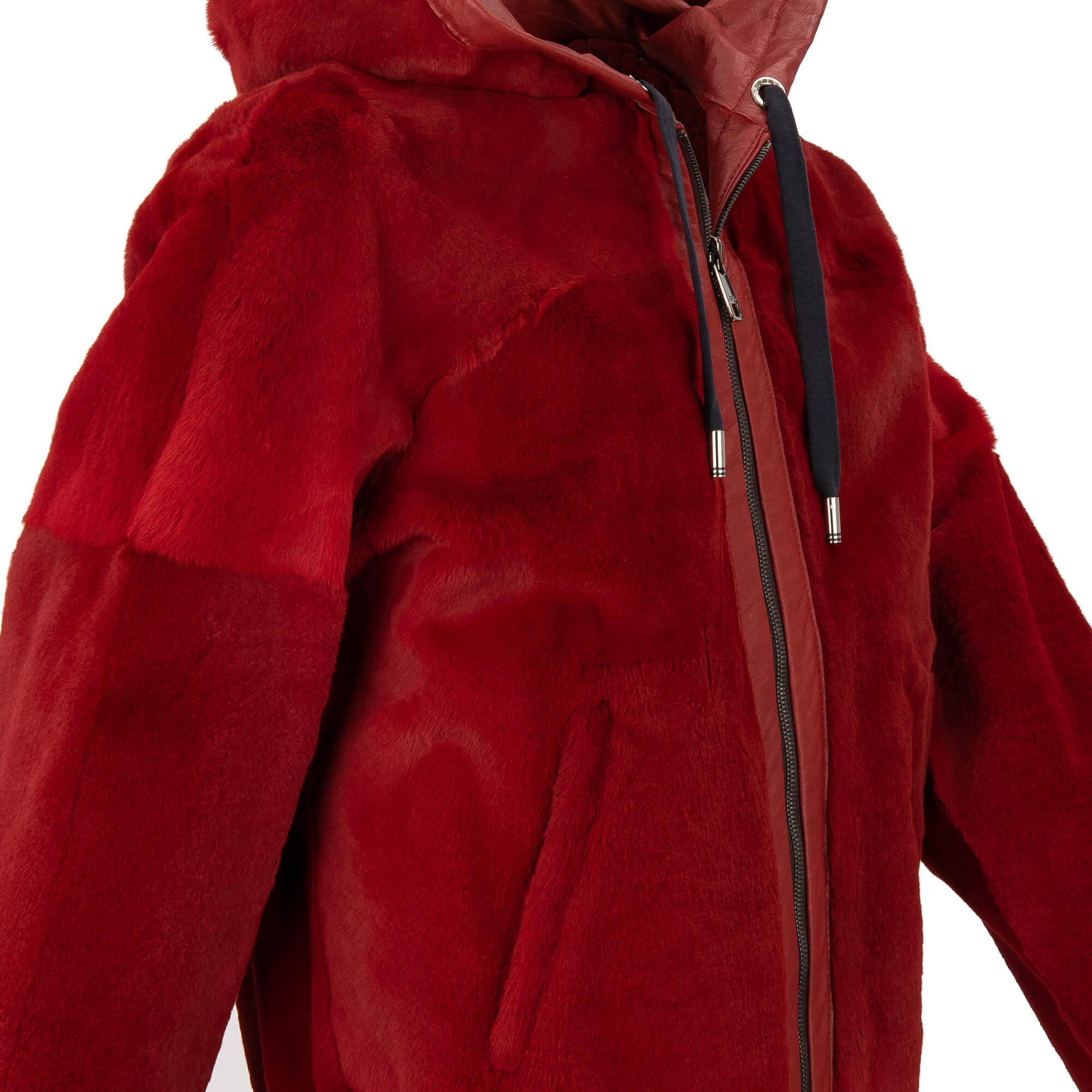 Einzigartige zweiseitige Jacke / Bomberjacke aus Känguru Leder und Pelz mit Details aus Strick, Senkel und Außentaschen von DOLCE & GABBANA 