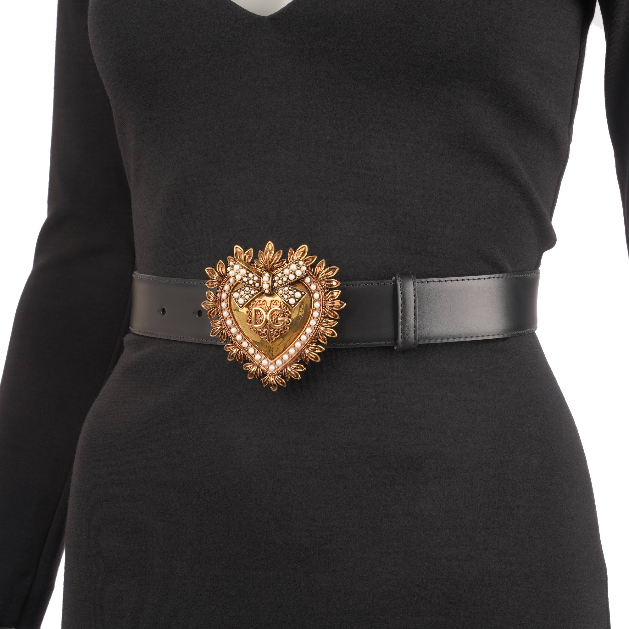 Pearl Heart Black Belt‎ Pearl Detailed Black Corset Belt – HipHopCloset.com main image 4