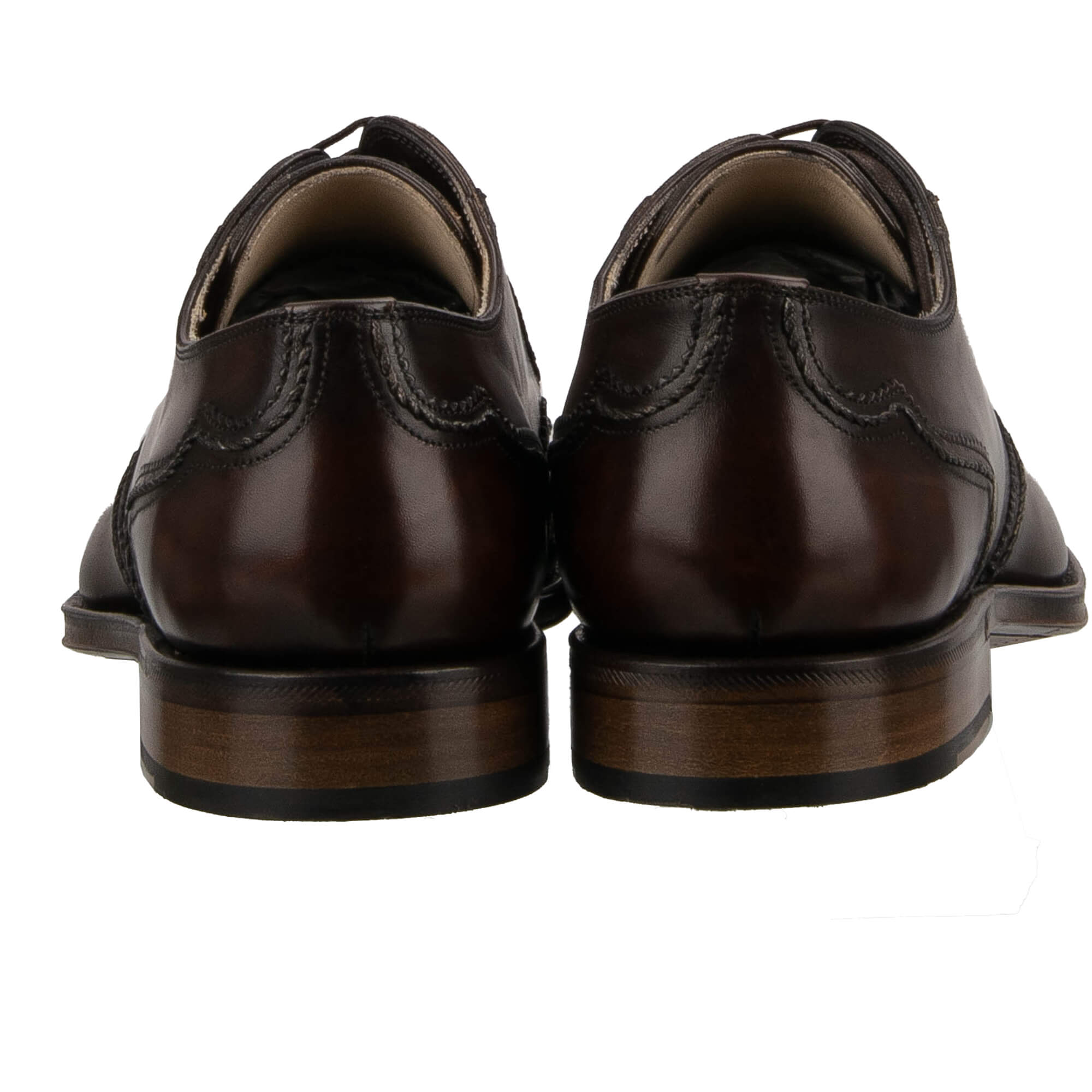 Handmade leather derby shoes ROMA with Good Year sole in brown by DOLCE & GABBANA