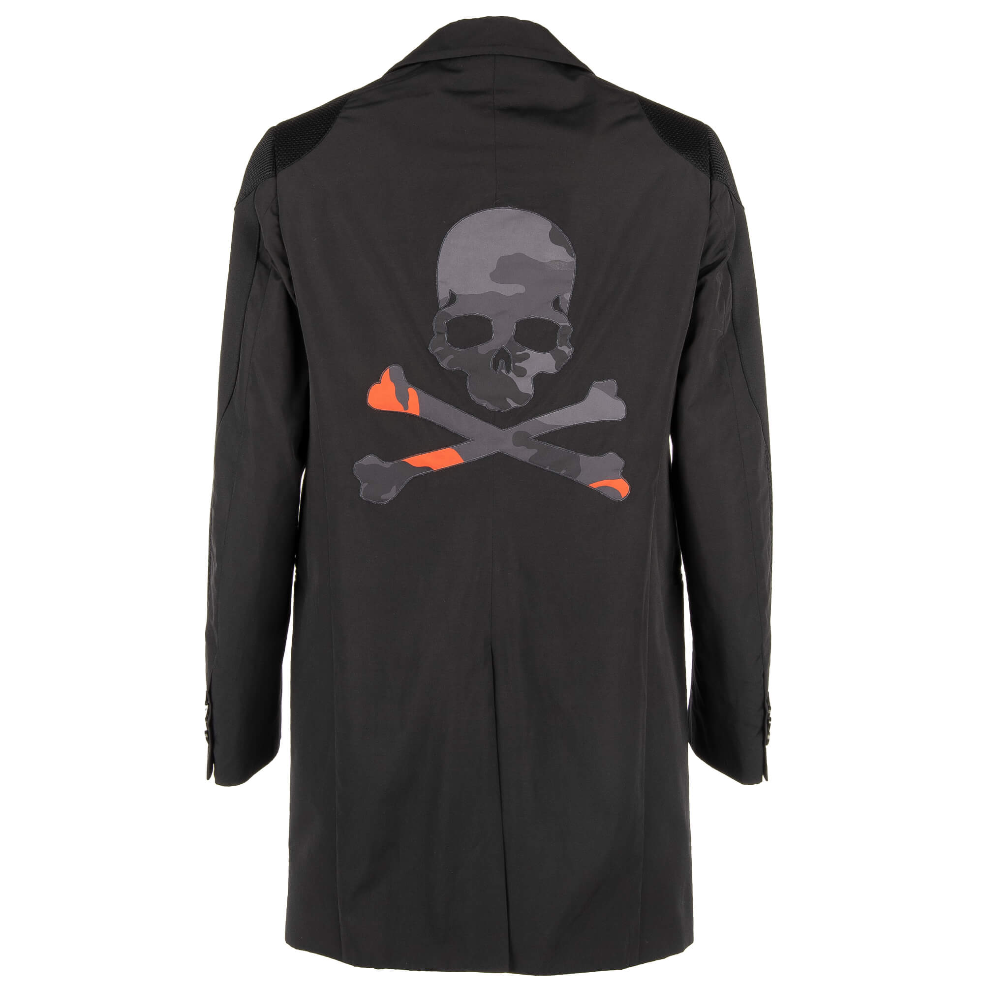 Coat ASSASSIN with skull application at the back, perforated details and logo by PHILIPP PLEIN